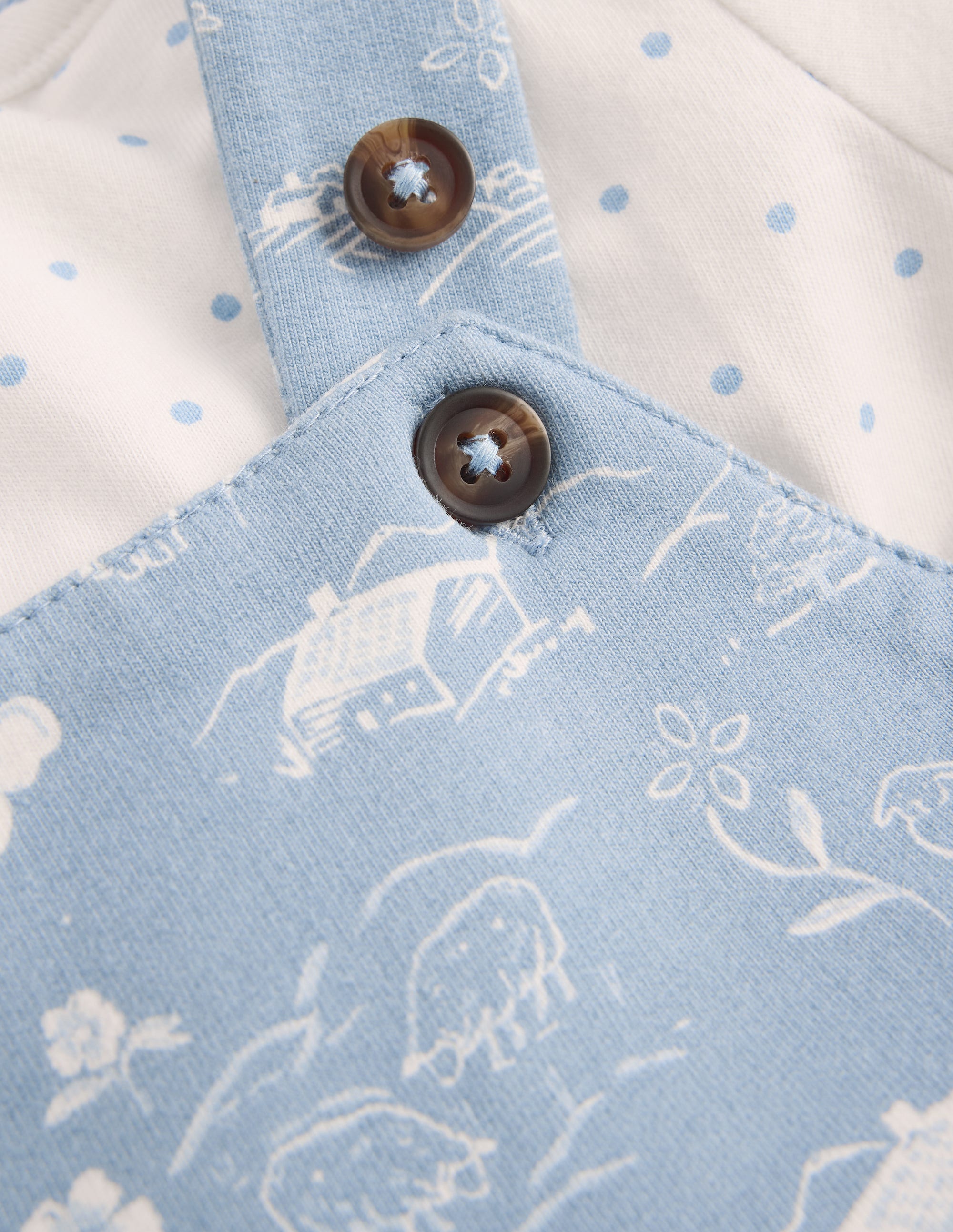 Jersey Dungarees Set-Blue Linear Farm - Image 3