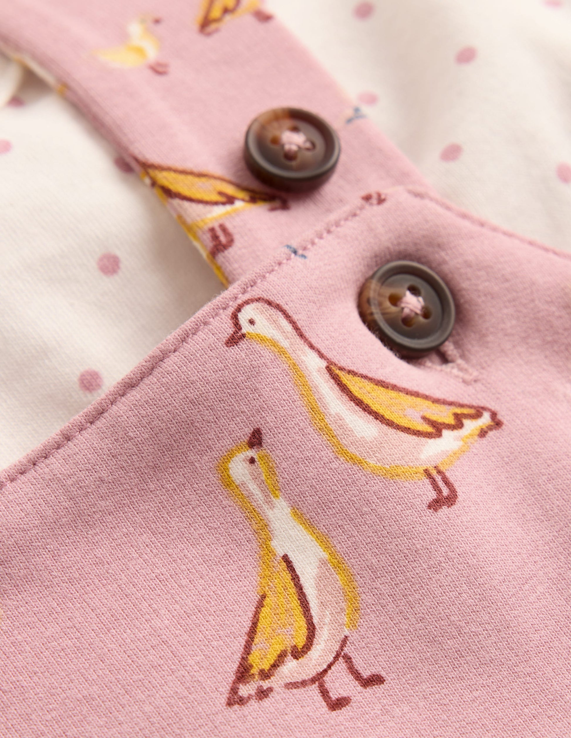 Jersey Dungarees Set-Pink Ducks-3