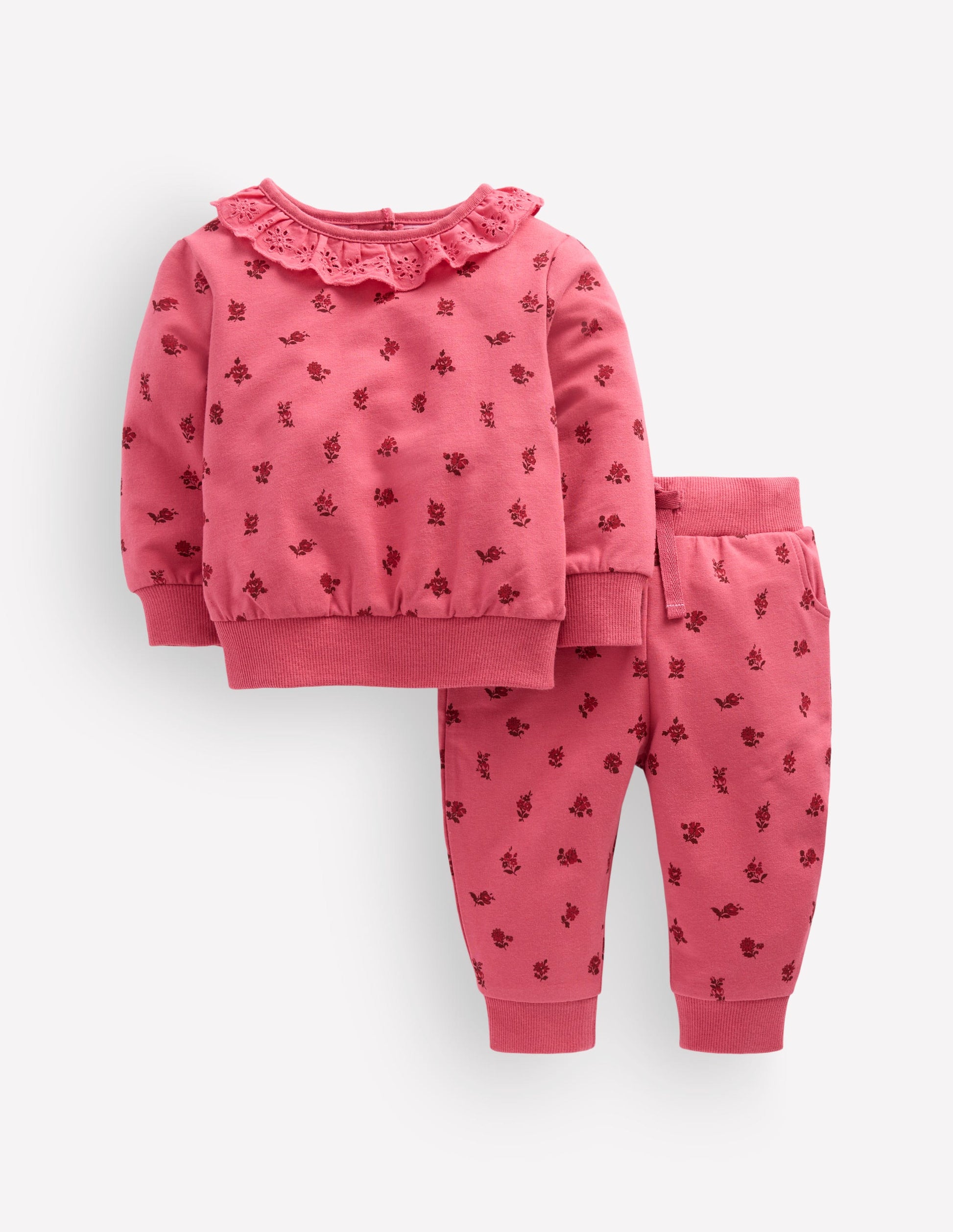 Ruffle Neck Sweat Play Set-Baroque Vintage Rose-1
