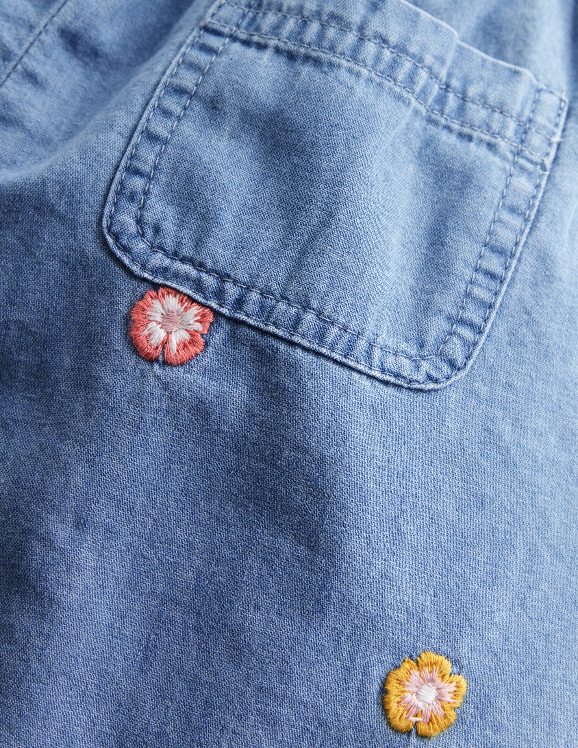 Embroidered Chambray Trousers-Embroidered Chambray - Image 3