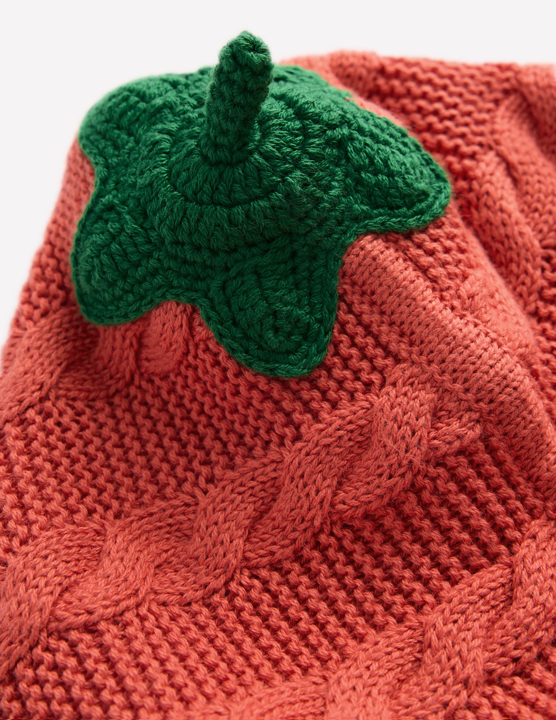 Novelty Cotton Knitted Jacket-Terracotta Clay Pumpkin-6