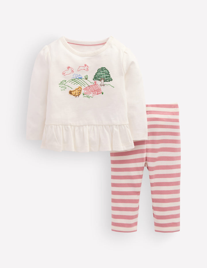 Appliqué Jersey Play Set-Ivory Farm