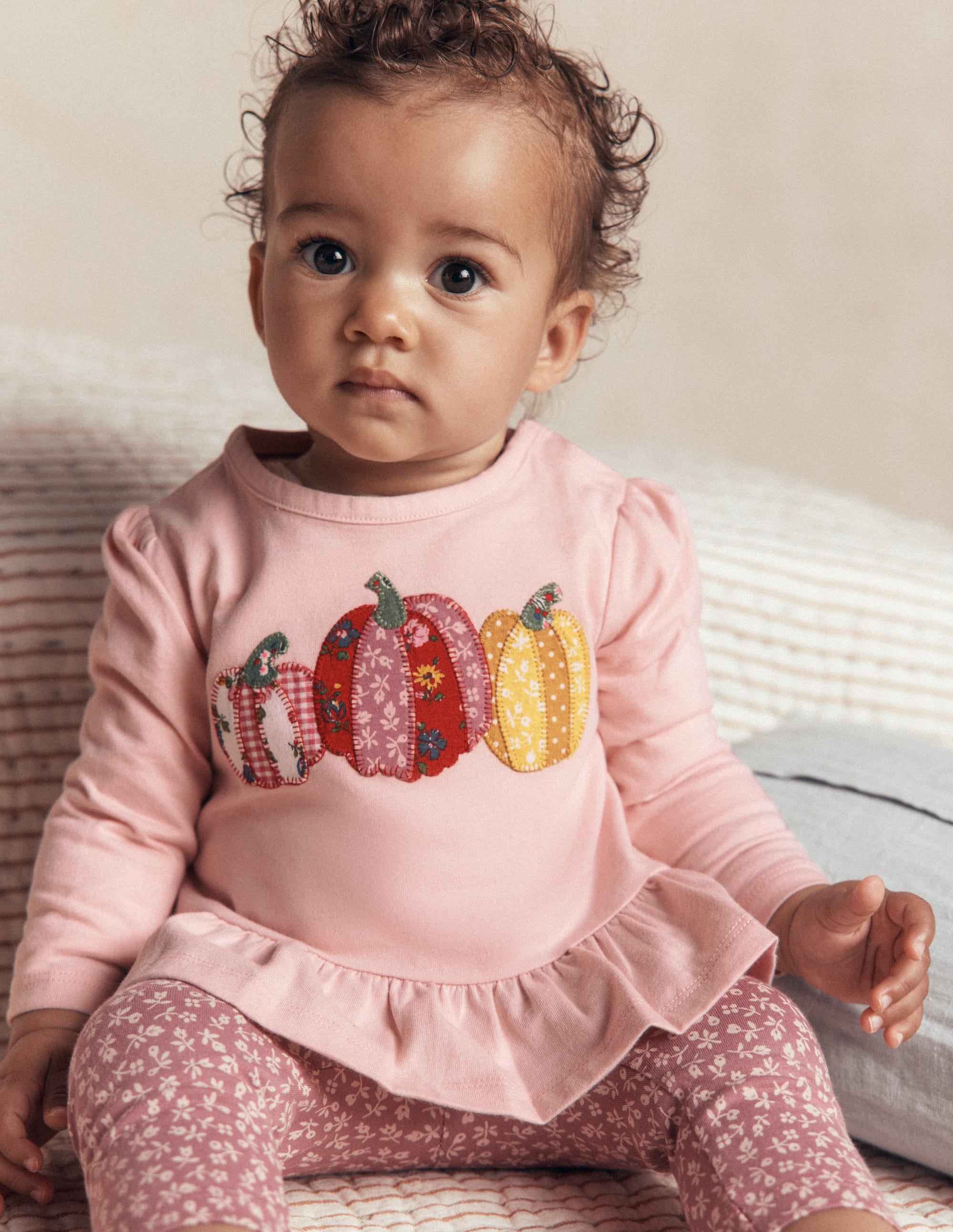 Appliqué Jersey Play Set-Pink Patchwork Pumpkins - Image 1