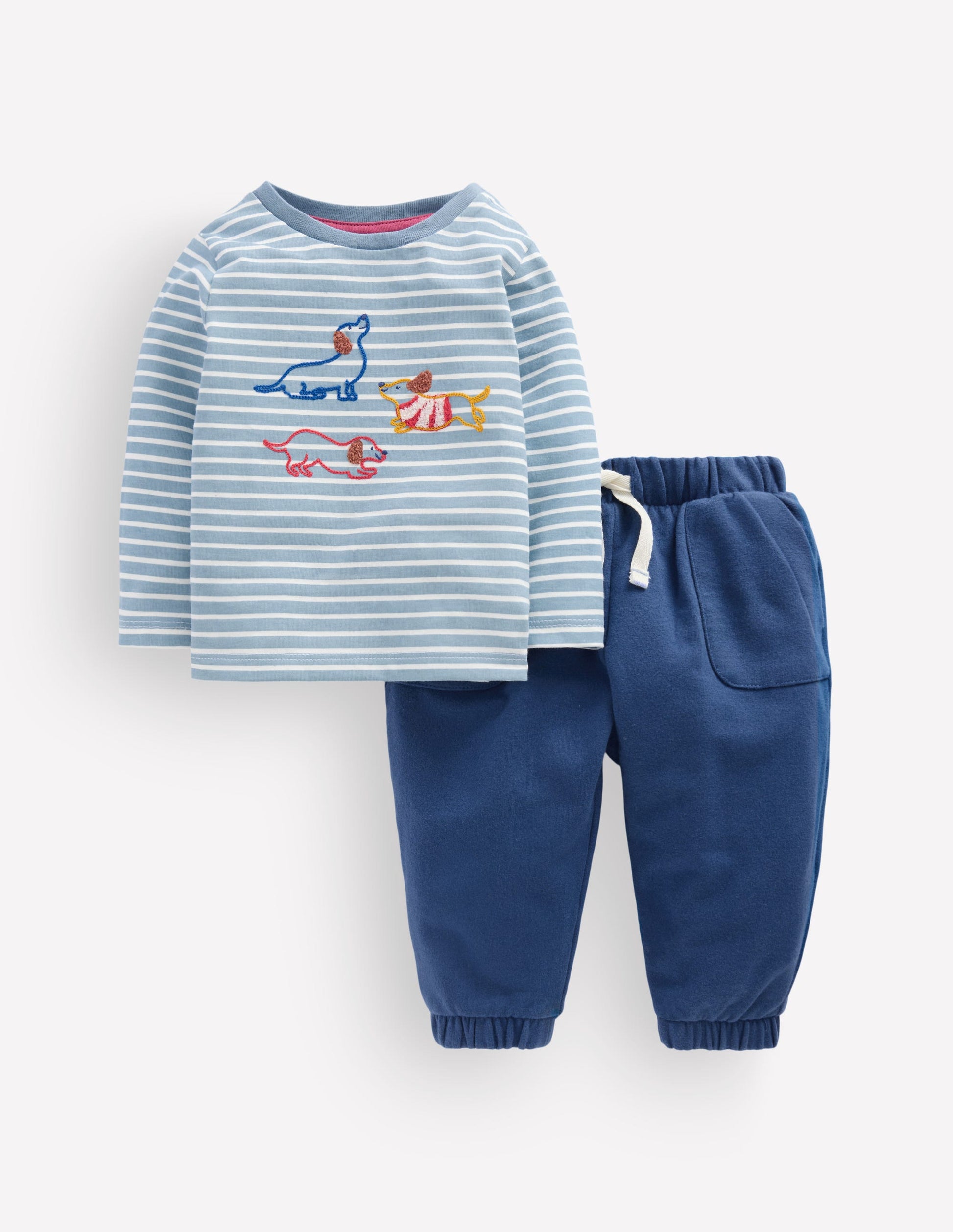 Appliqué Jersey Play Set-Blue Puppy-1