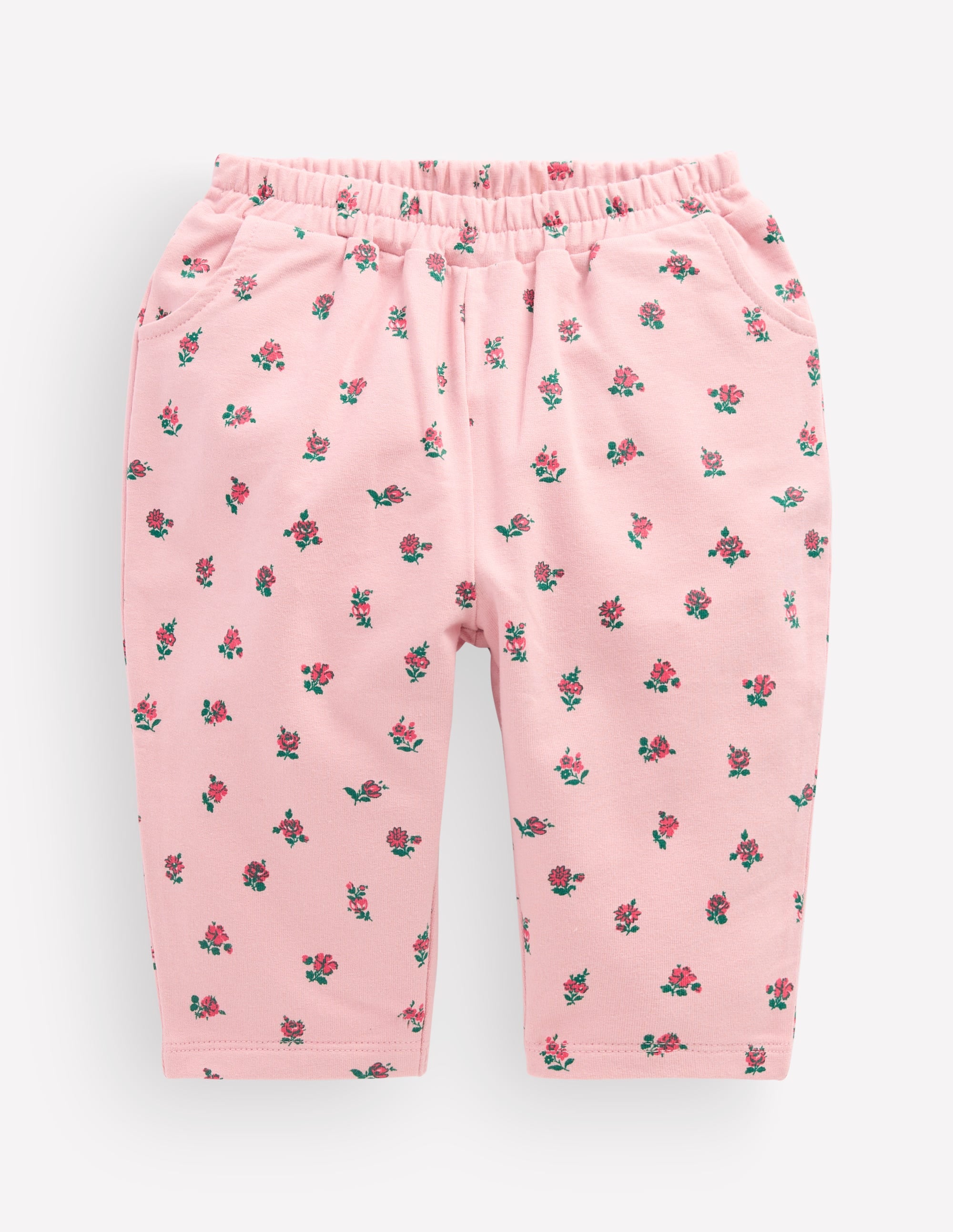 Jersey Pull-on Trousers-Pink Vintage Ditsy Floral - Image 1