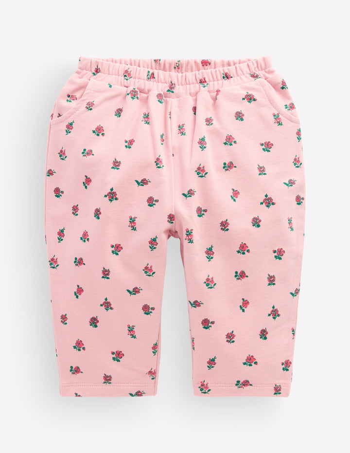 Jersey Pull-on Trousers-Pink Vintage Ditsy Floral