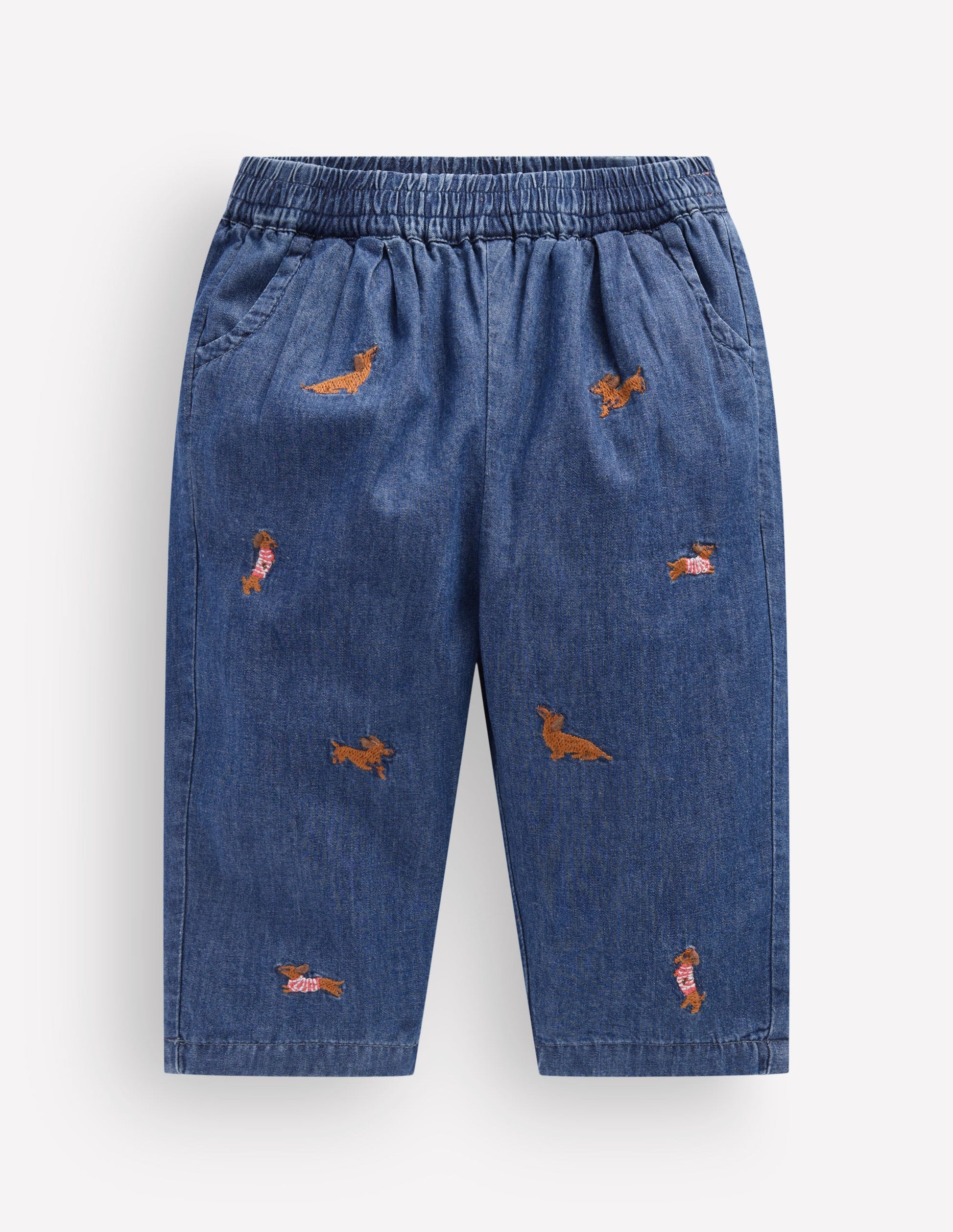 Embroidered Chambray Trouser-Chambray Dogs-1