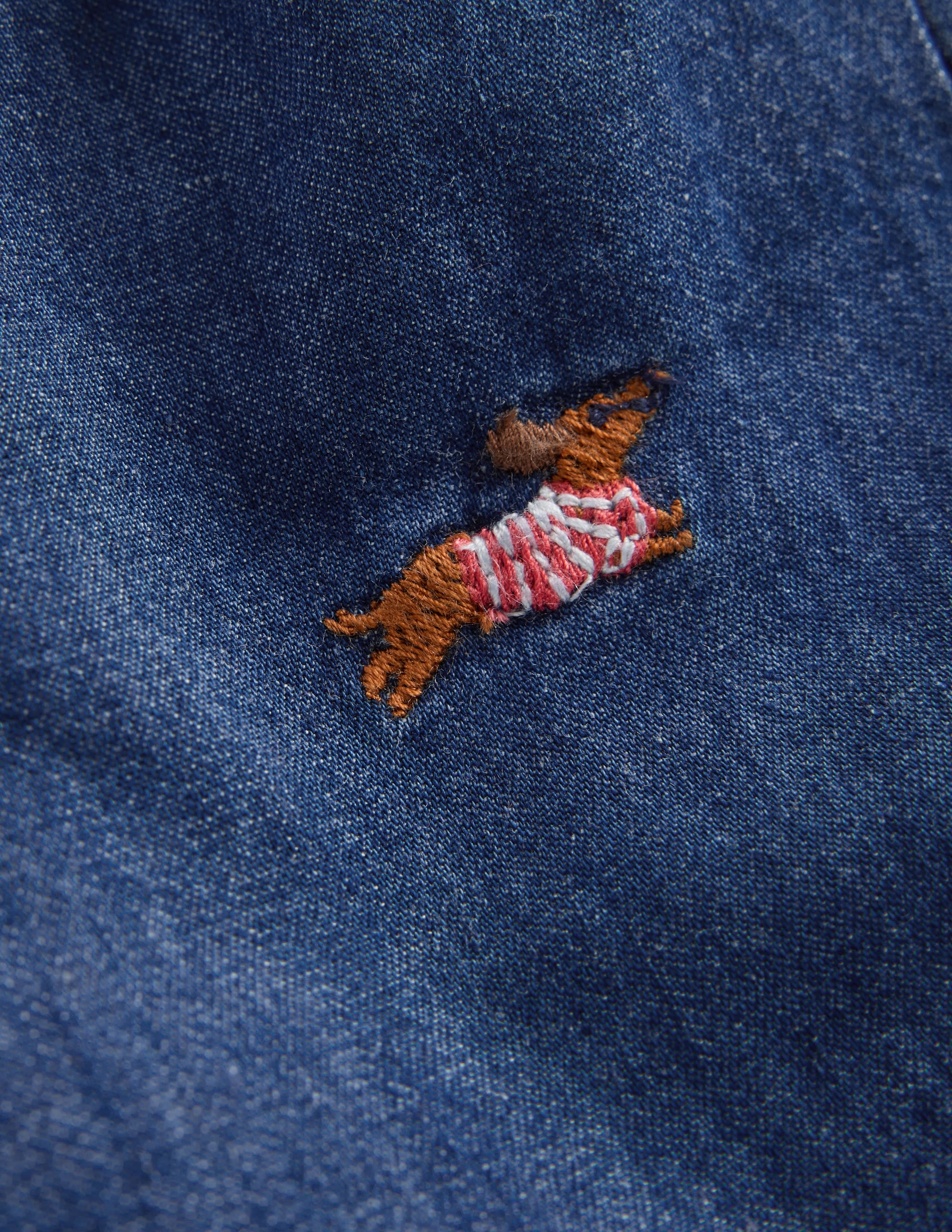 Embroidered Chambray Trouser-Chambray Dogs - Image 3