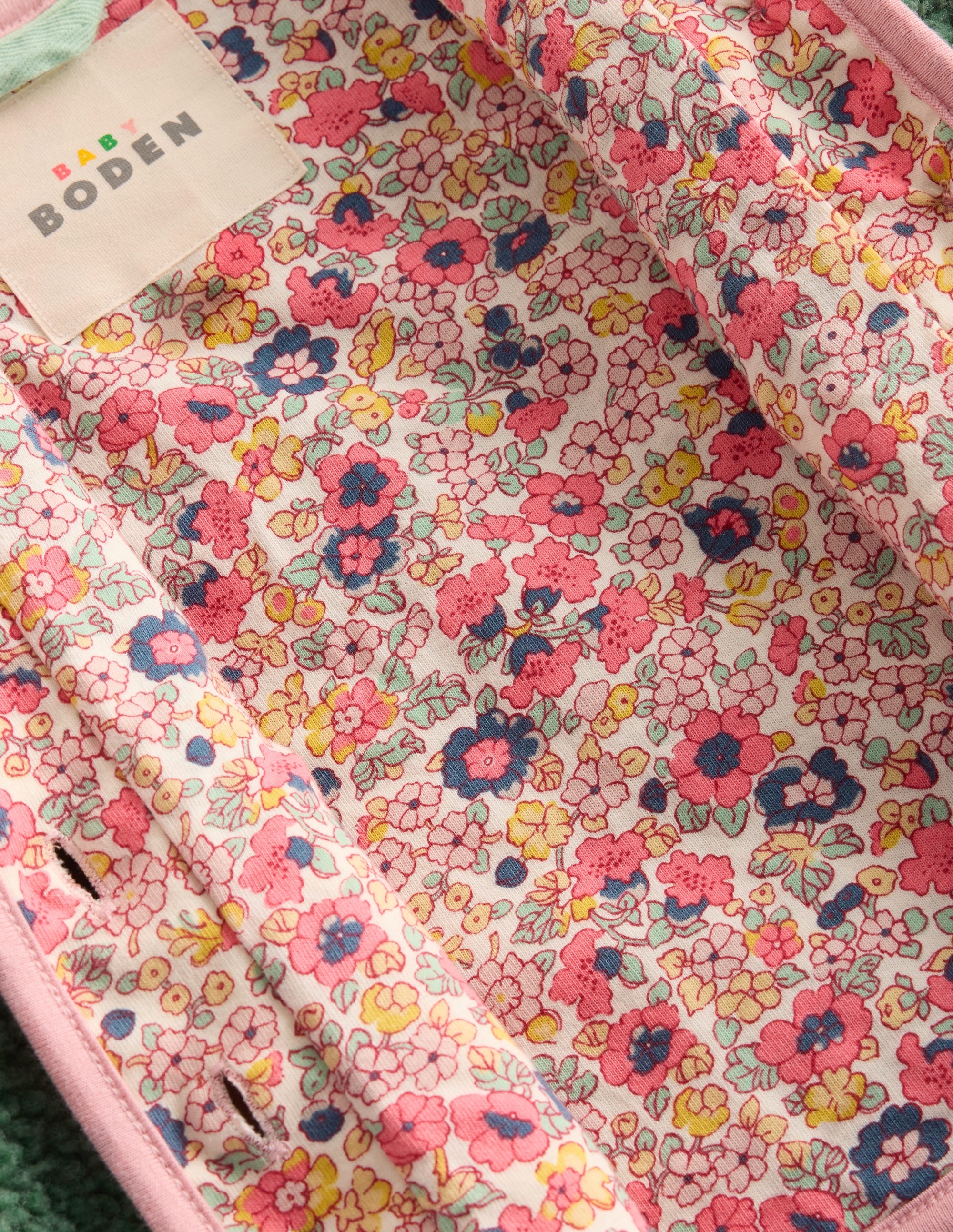 Cosy Borg Button-Down Jacket-Larch Green Floral - Image 5