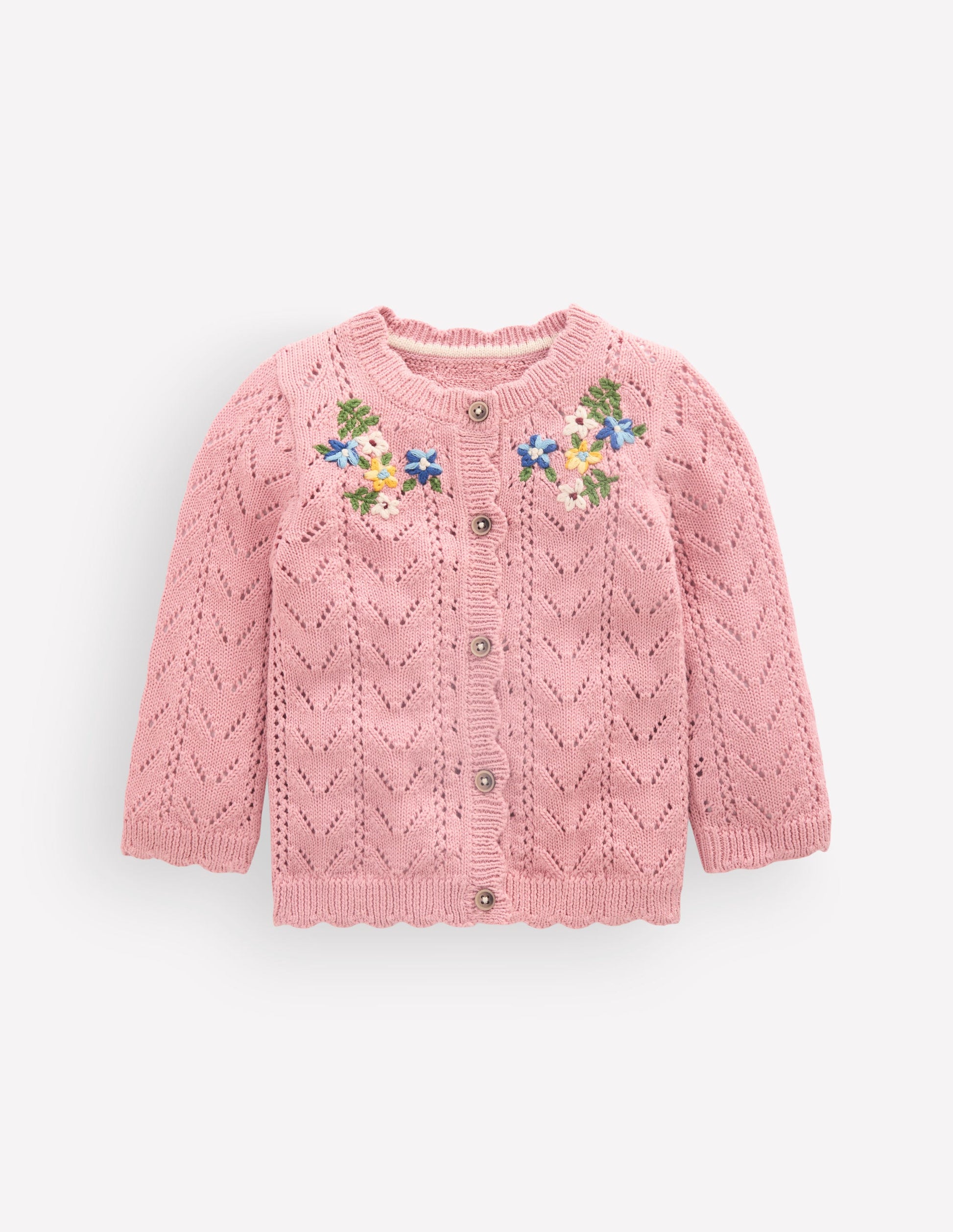 Embroidered Cotton Cardigan-Vintage Pink Mini Embroidered-2