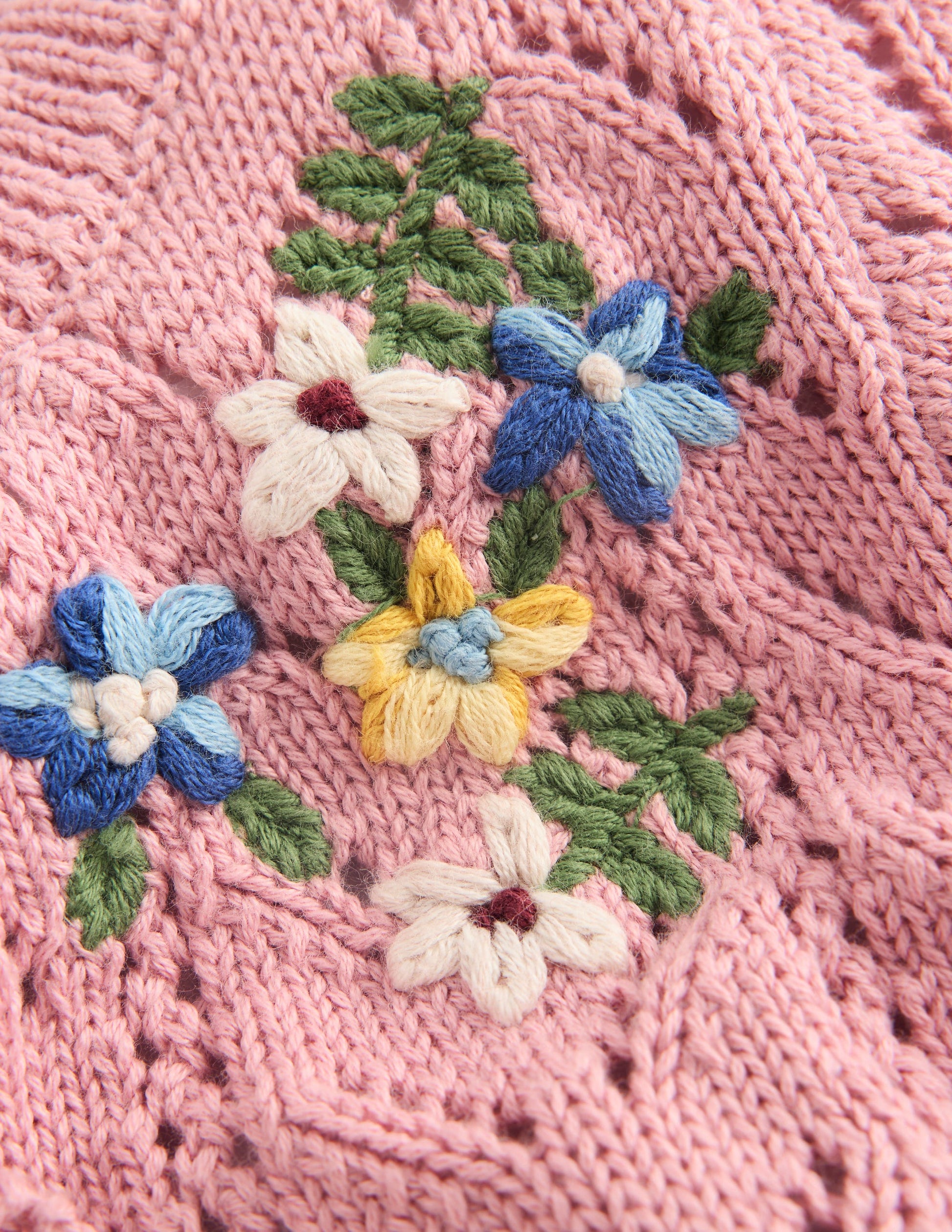 Embroidered Cotton Cardigan-Vintage Pink Mini Embroidered-4