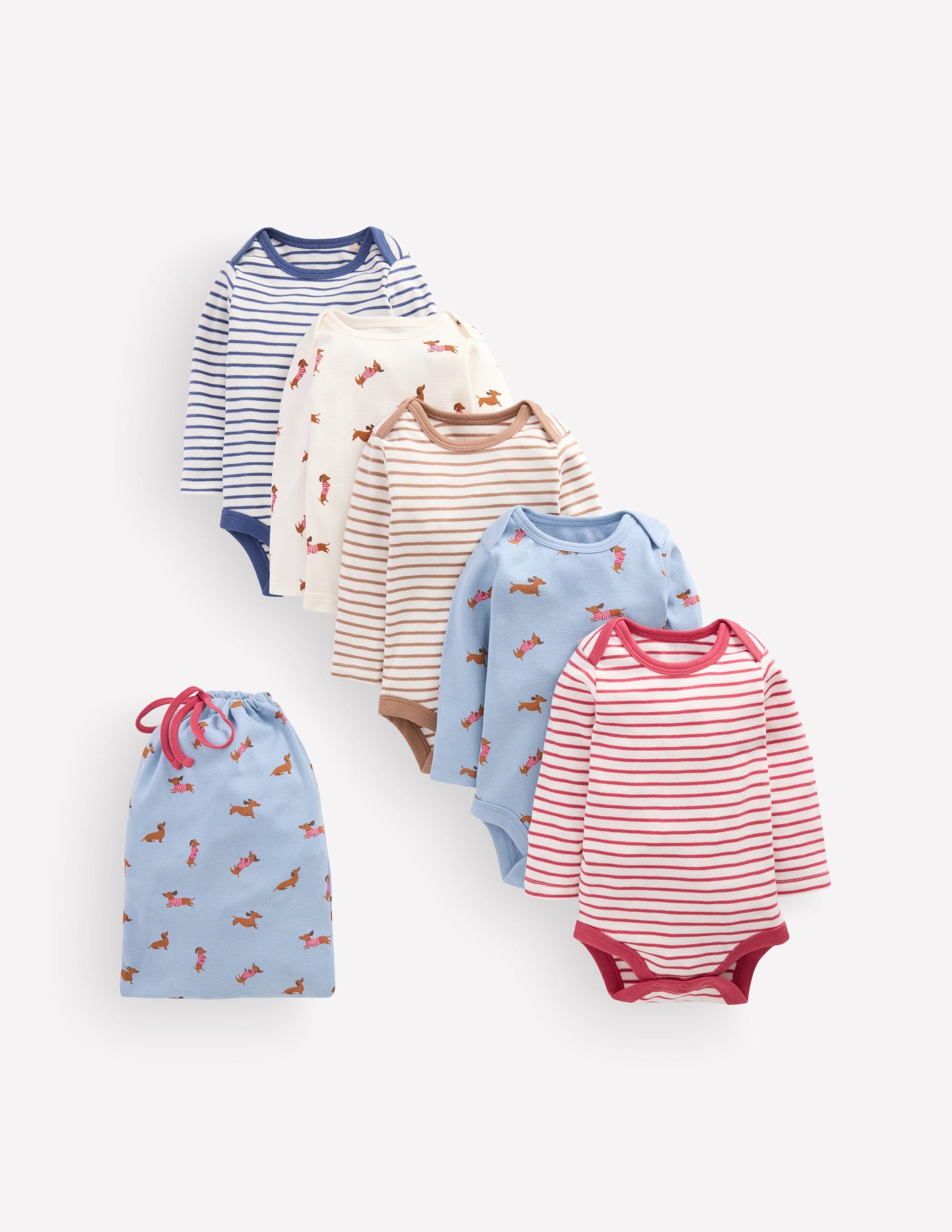 5-pack Cotton Bodies-Blue Multi Dogs-1