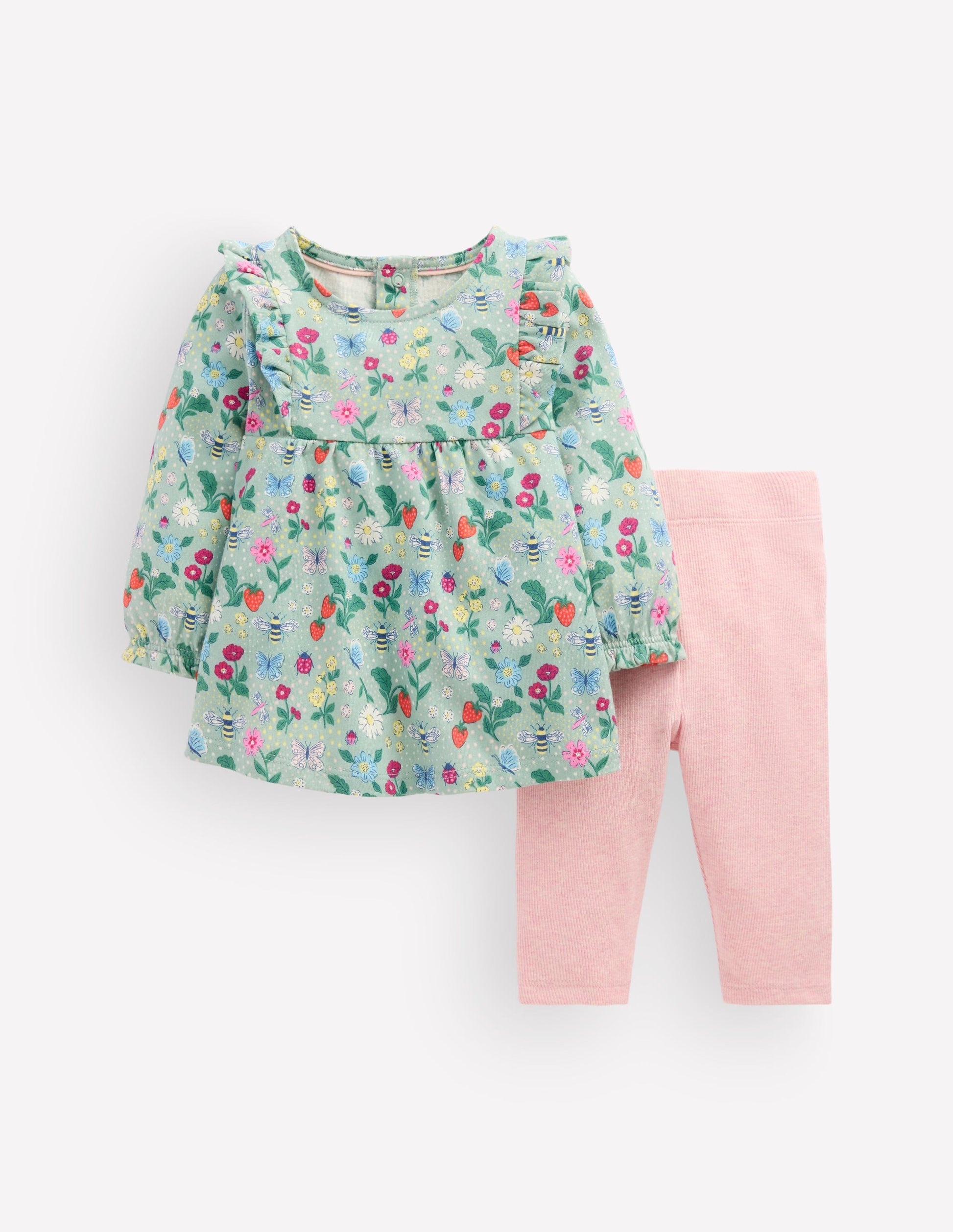 Jersey Tunic Set-Green Bee Garden-1