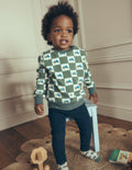 Sweatshirt & Legging Set-Green Check Tractors