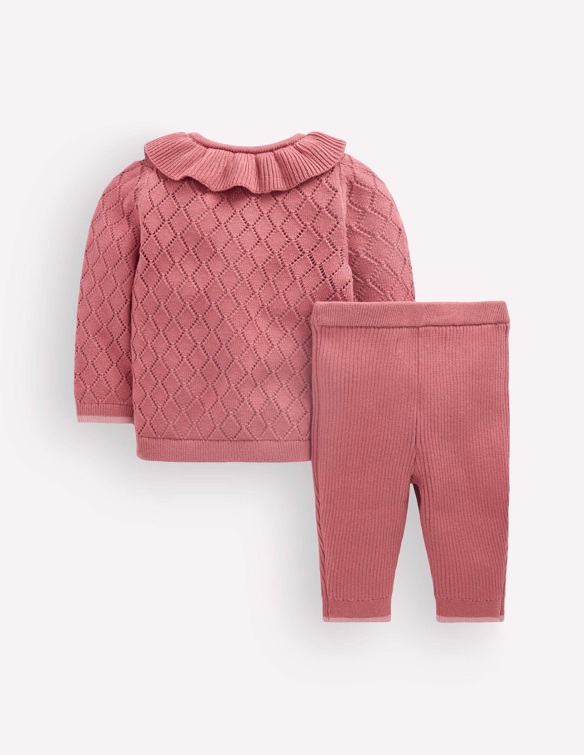 Pointelle Knitted Play Set-Vintage Rose - Image 3