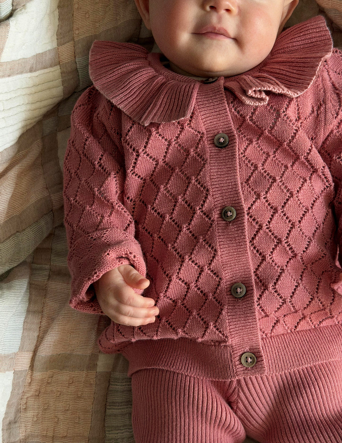 Pointelle Knitted Play Set-Vintage Rose - Image 4
