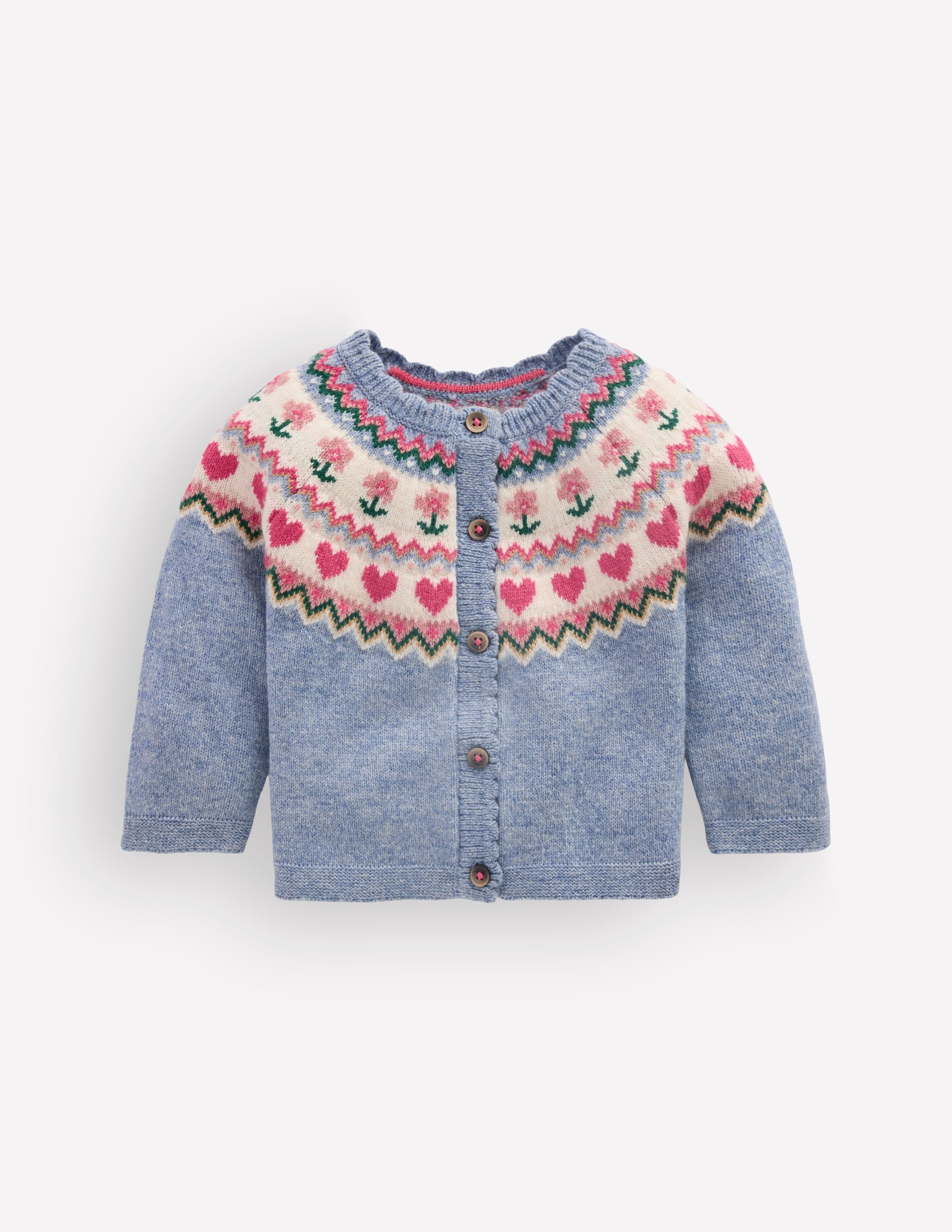 Fair Isle Cardigan-Glacier Blue Marl - Image 1
