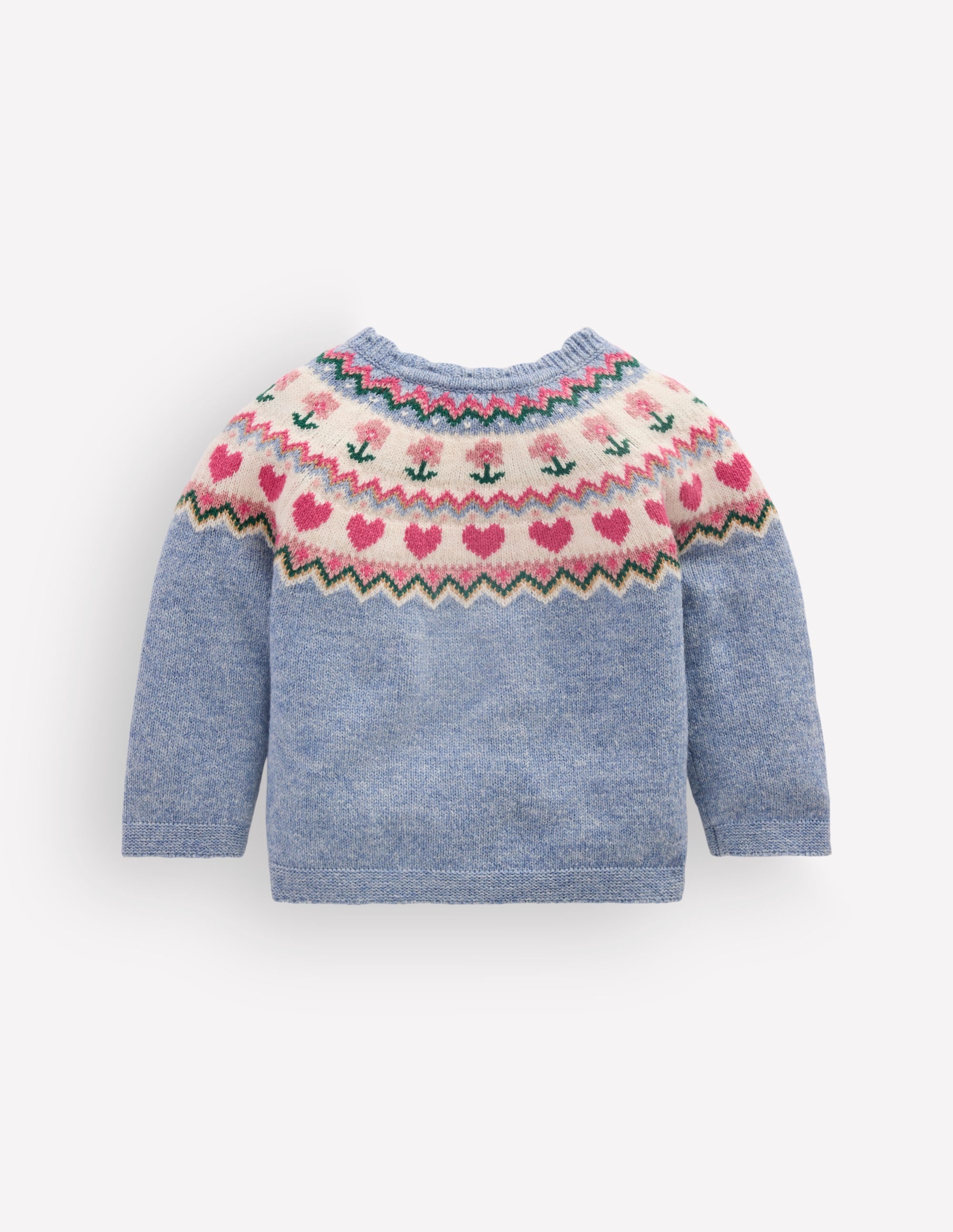 Fair Isle Cardigan-Glacier Blue Marl - Image 2