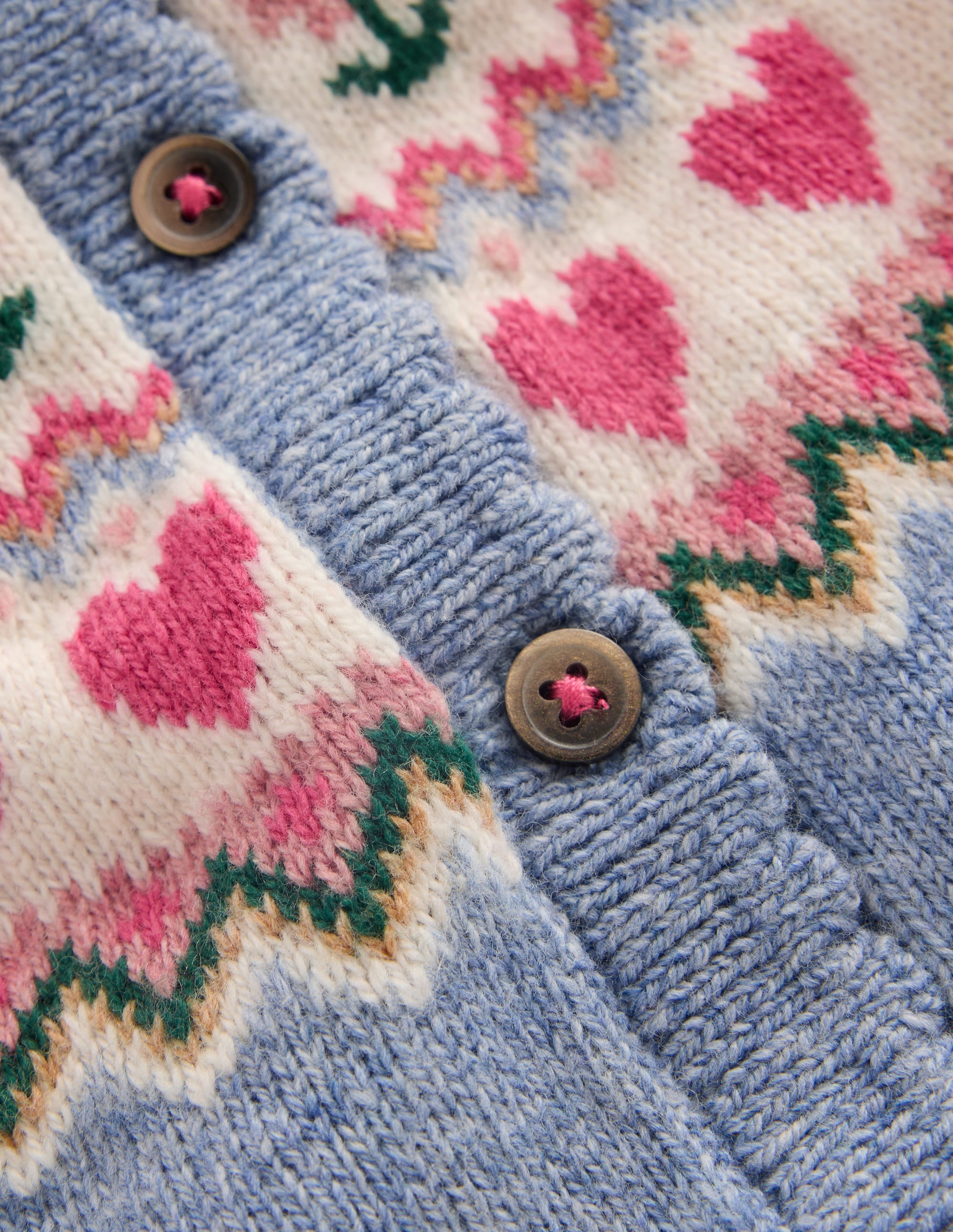 Fair Isle Cardigan-Glacier Blue Marl - Image 3