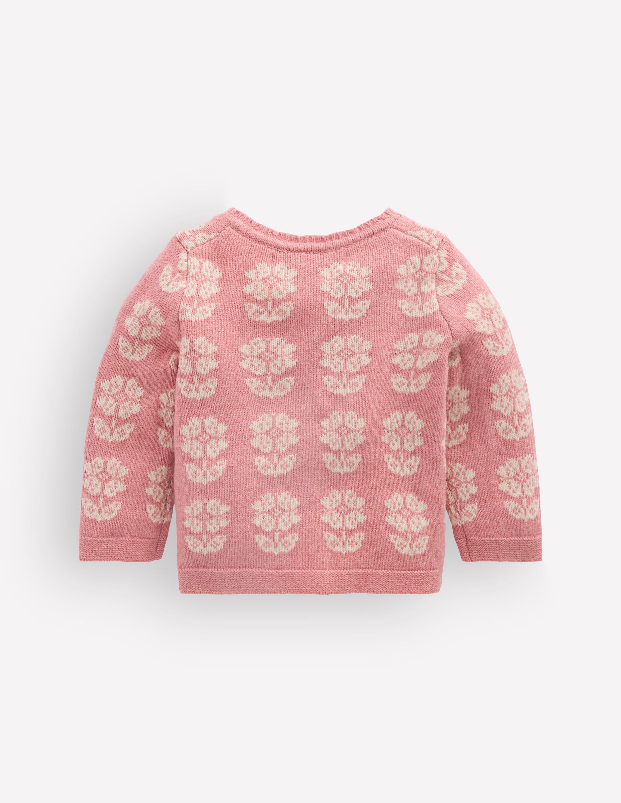Fair Isle Cardigan-Pink Heather Marl - Image 3