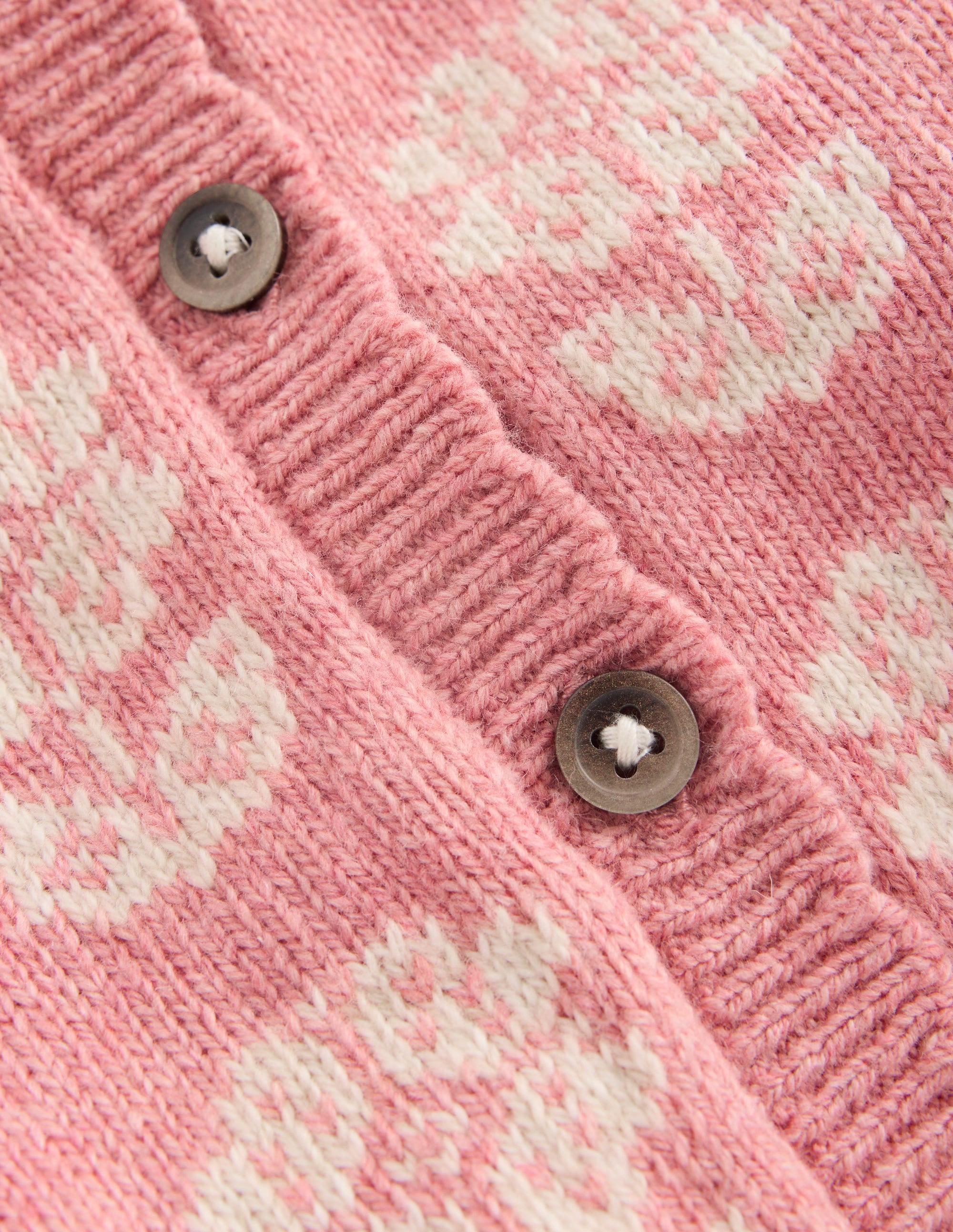 Fair Isle Cardigan-Pink Heather Marl - Image 4