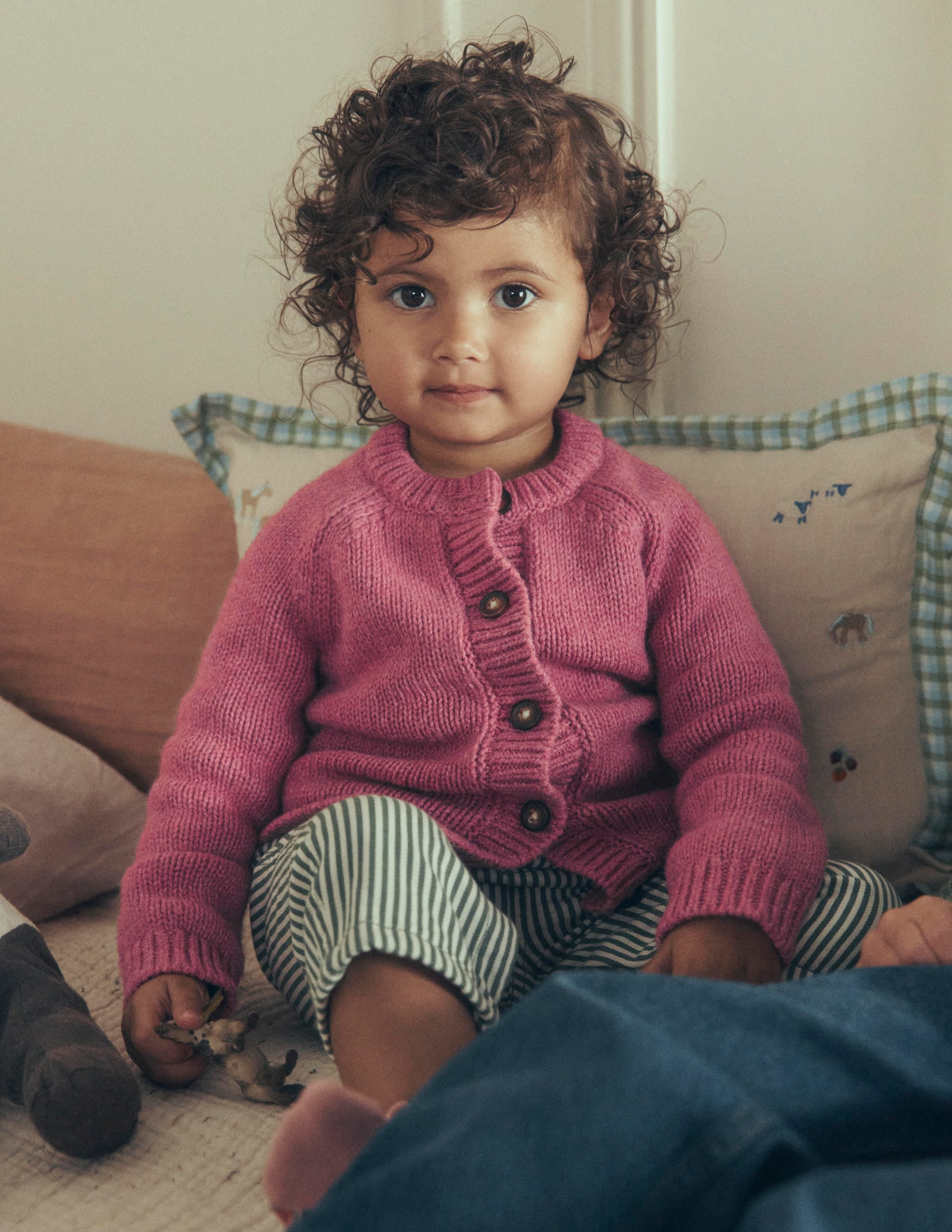 Chunky Cardigan-Pink Heather Marl - Image 1