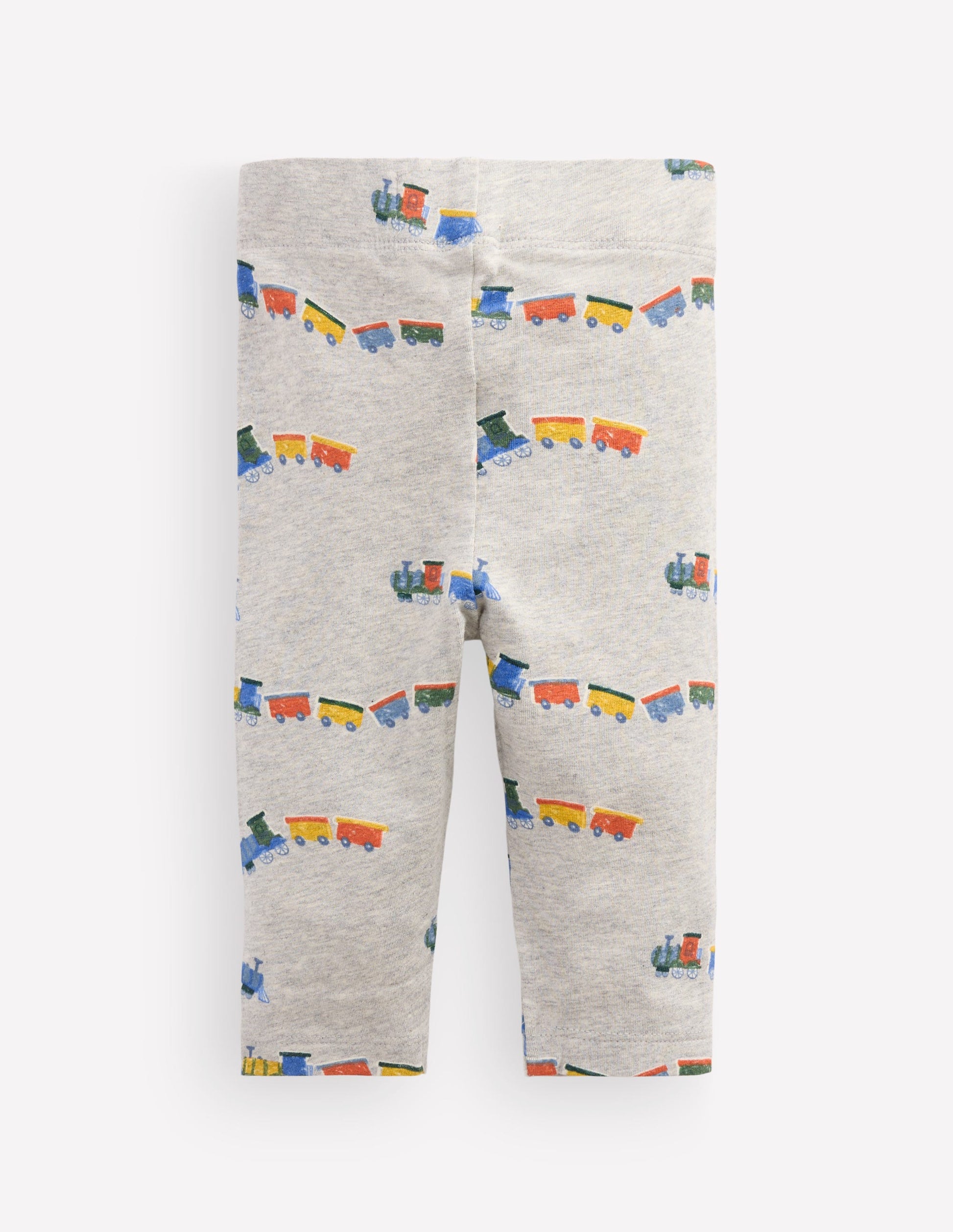 3-pack Cotton Leggings-Grey Marl Trains-2