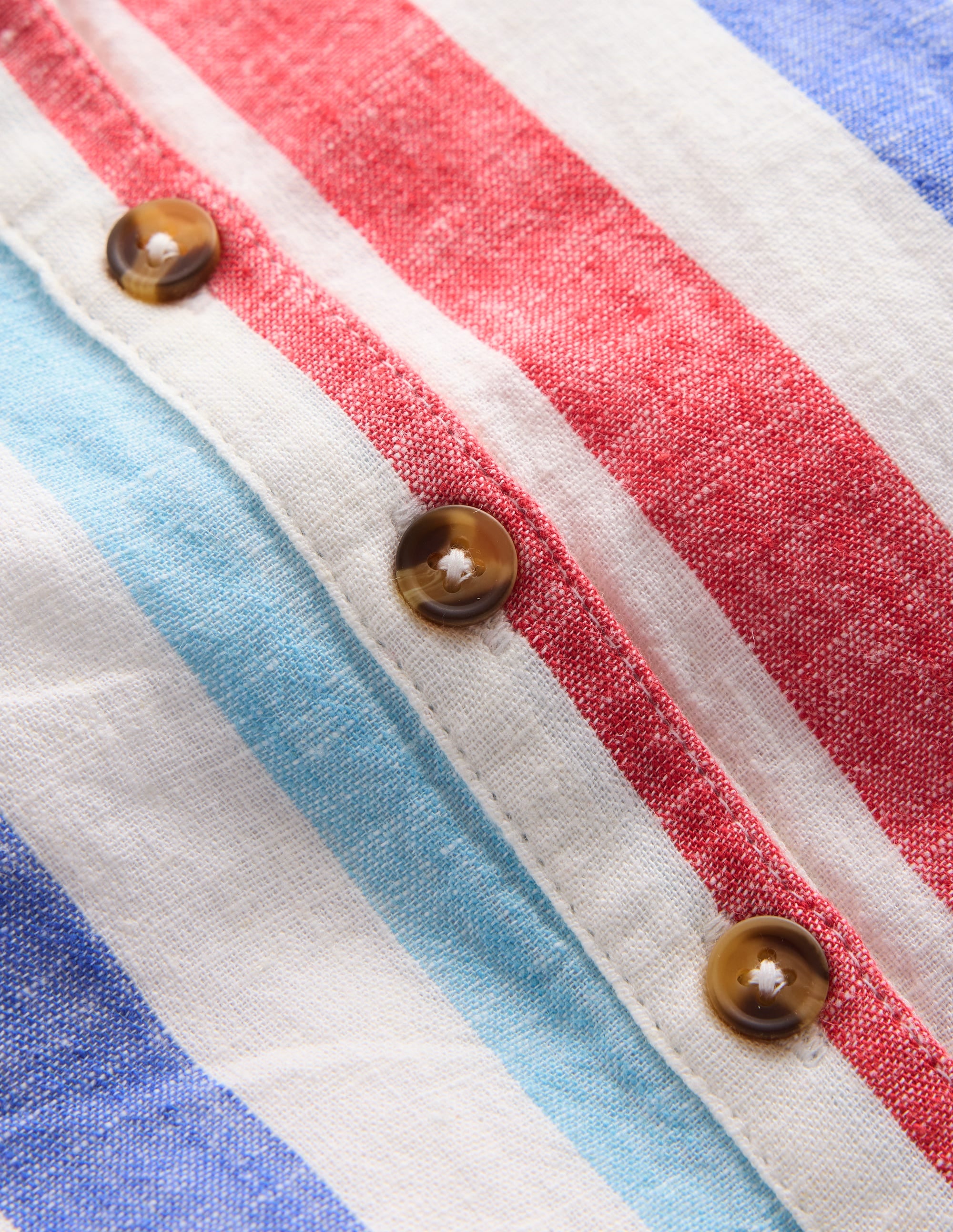 Button Down Romper-Red and Blue Multi Stripe - Image 4