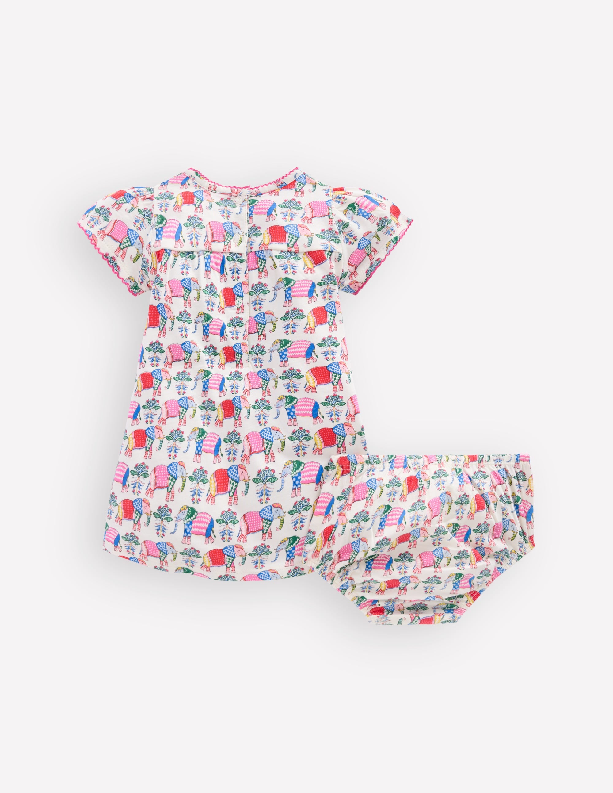 Gathered Jersey Dress-Multi Small Elephant - Image 2