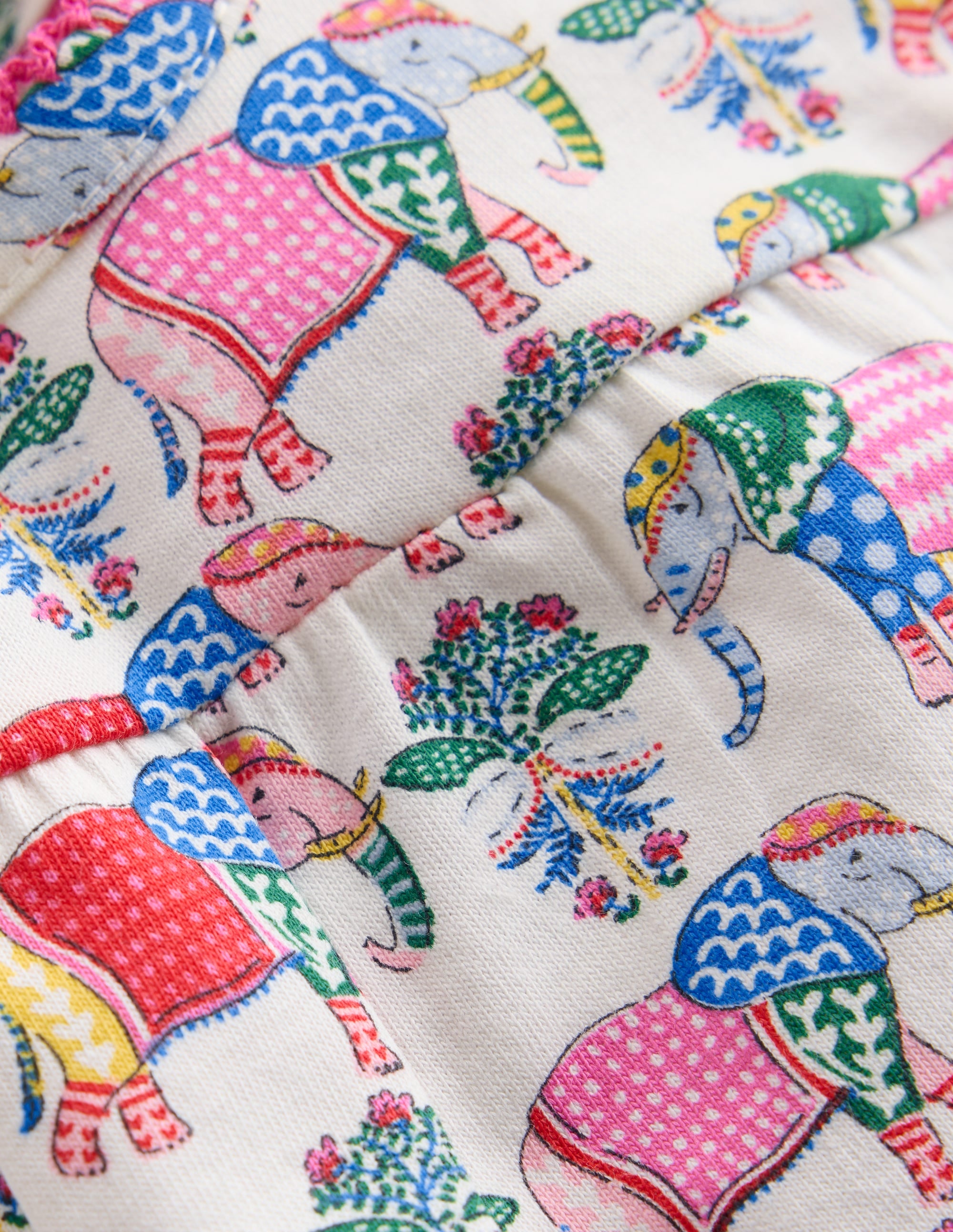 Gathered Jersey Dress-Multi Small Elephant - Image 3
