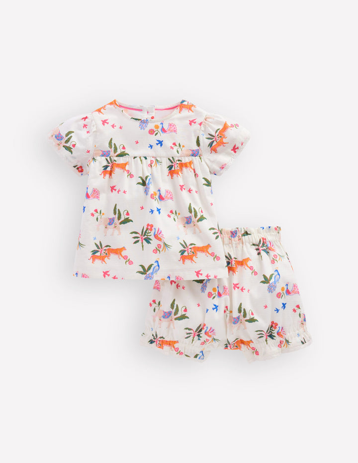 Woven Bloomers Play Set-Ivory Small Tropical Animals