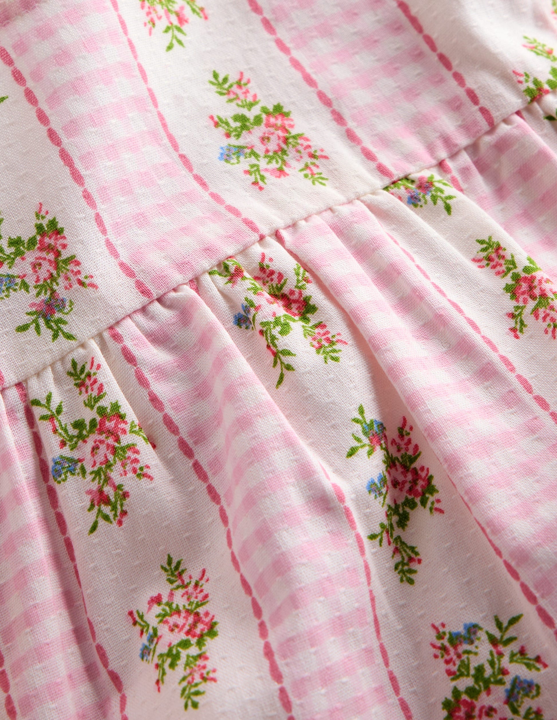 Woven Bloomers Play Set-Pink Gingham Floral-3