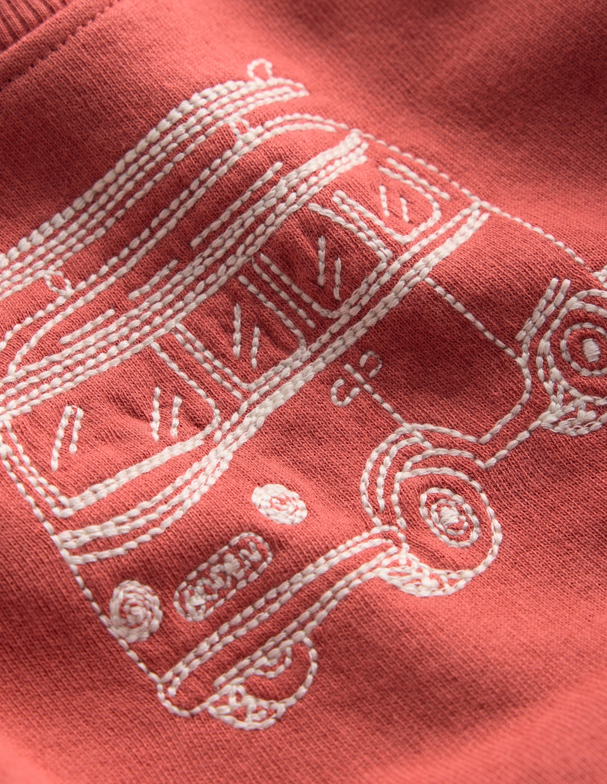 Chain Stitch Sweatshirt-Jam Red Campervan - Image 3