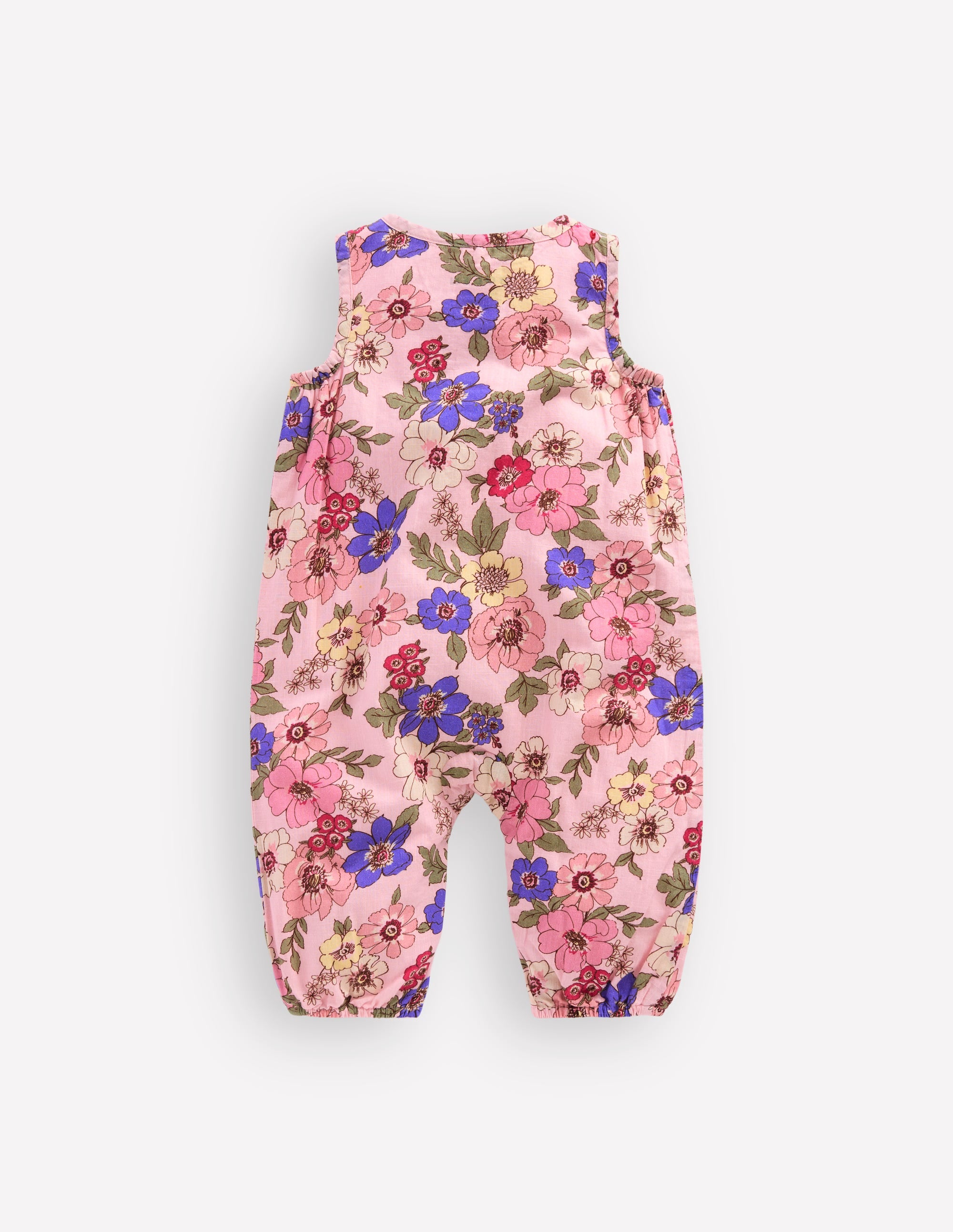 Button Down Romper-Mid Pink Floral - Image 2
