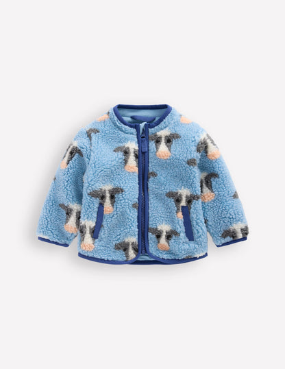 Cosy Borg Jacket-Glacier Blue Cows-1