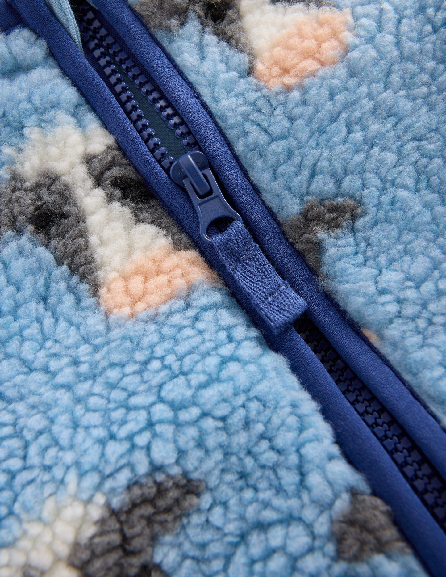 Cosy Borg Jacket-Glacier Blue Cows