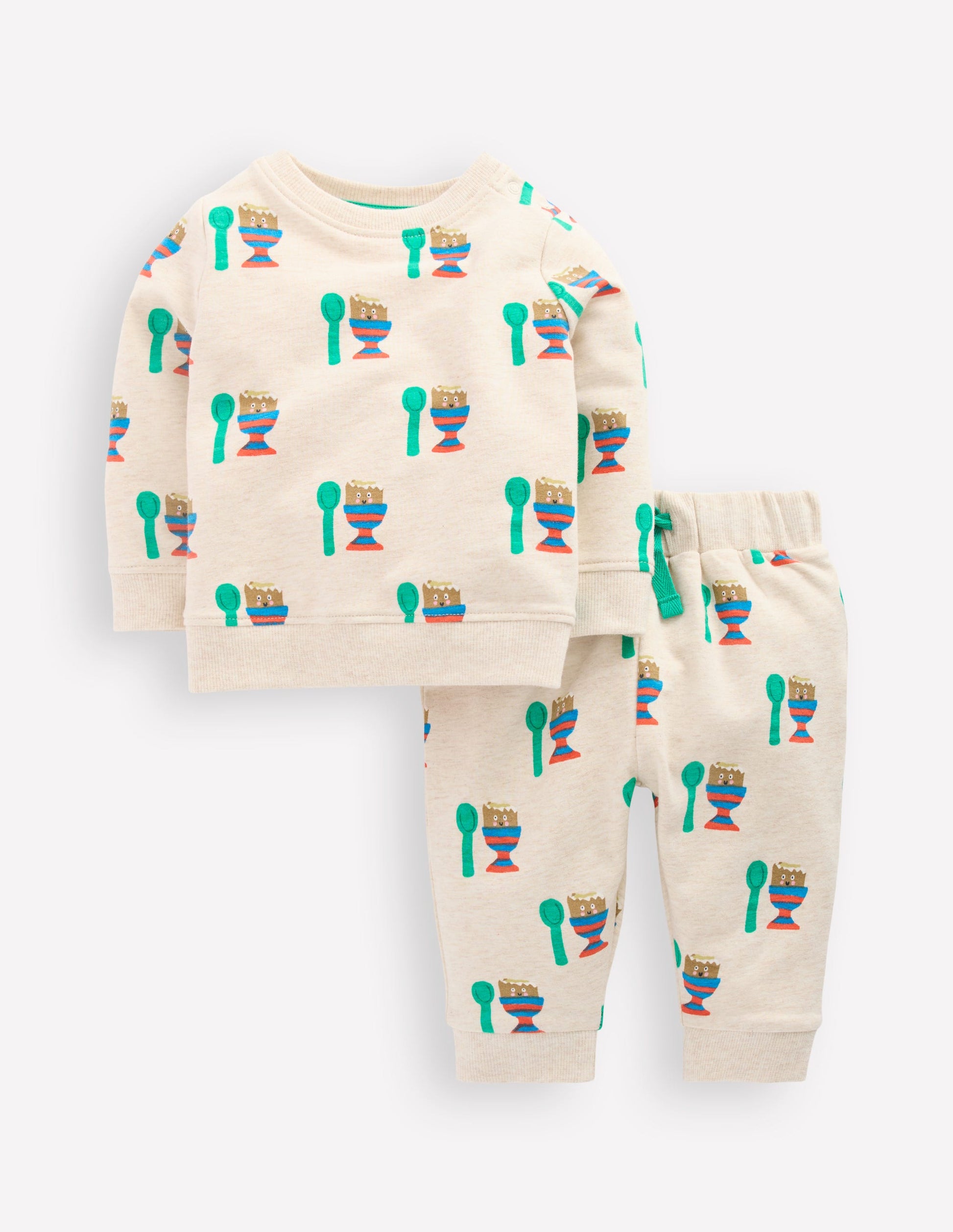Sweatshirt Play Set-Oatmeal Marl Dippy Egg-1