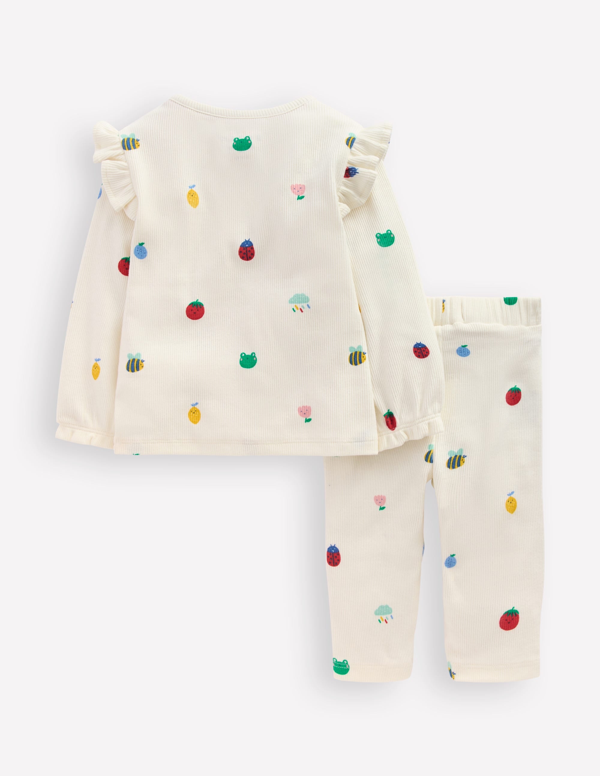 Ribbed Jersey Play Set-Soft Ivory Spring Motifs - Image 2