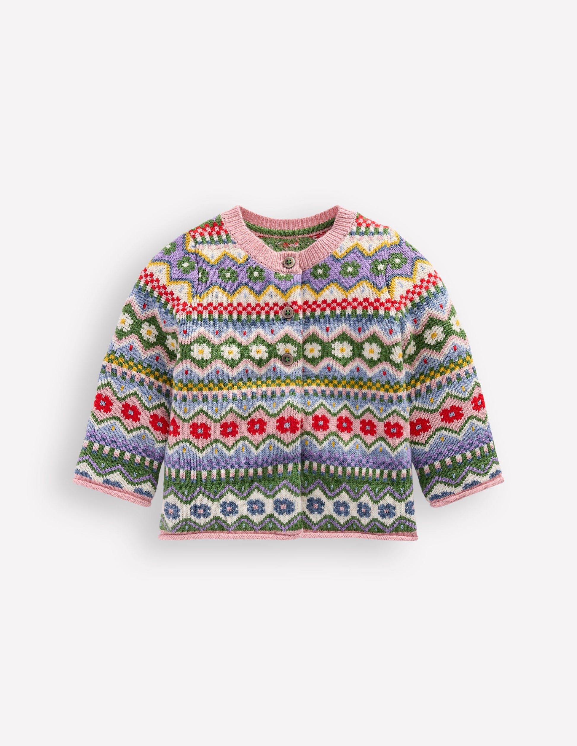 Edie Fair Isle Cardigan-Multi Flower Fair Isle-1