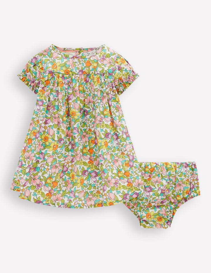 Gathered Woven Dress-Multi Florabunda