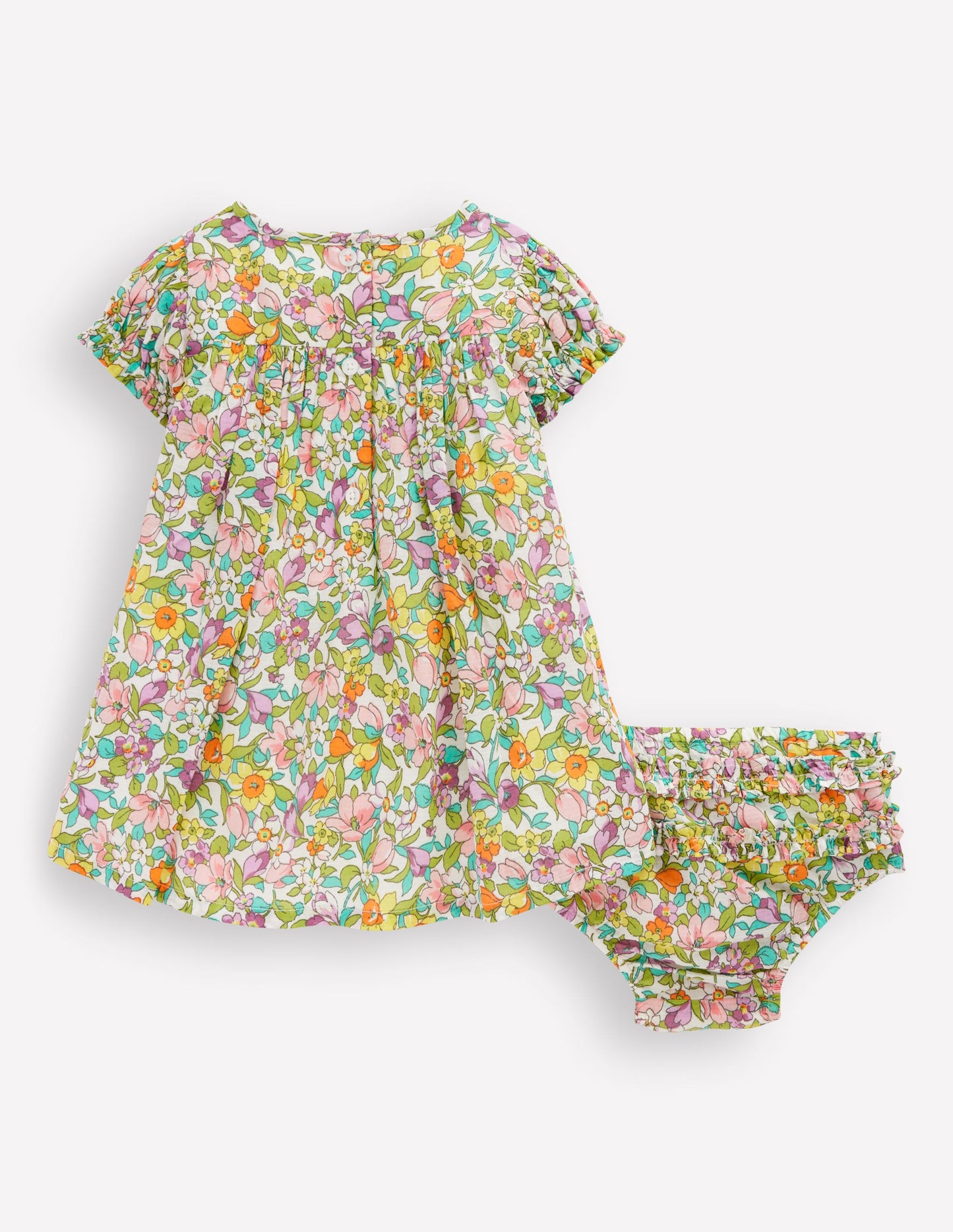 Gathered Woven Dress-Multi Florabunda