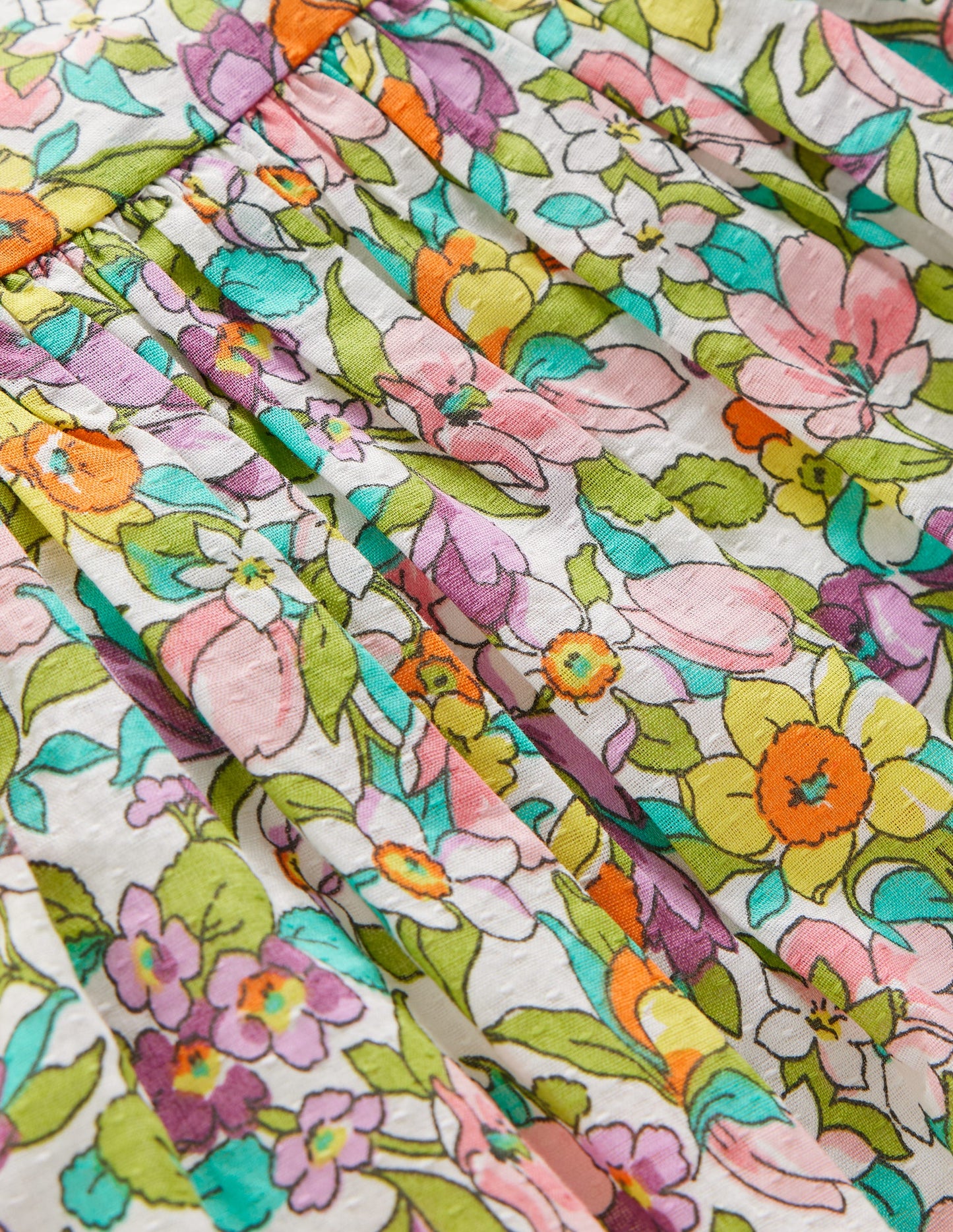 Gathered Woven Dress-Multi Florabunda