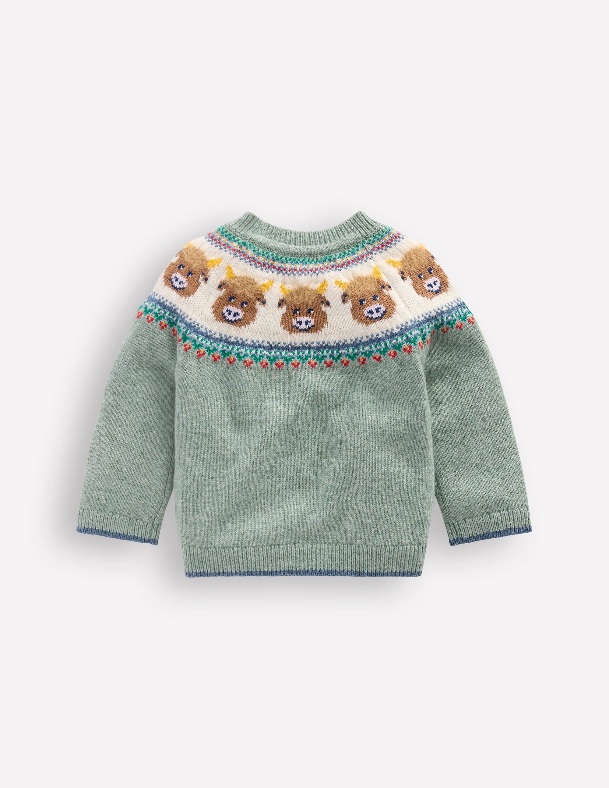 Fair isle Jumper-Csarite Green Highland Cow - Image 2