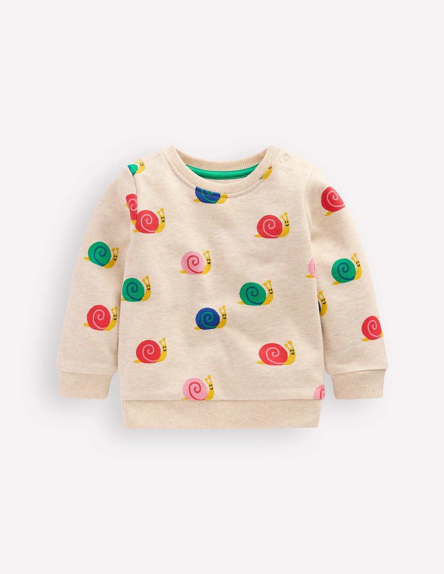 Printed Sweatshirt-Oatmeal Snail
