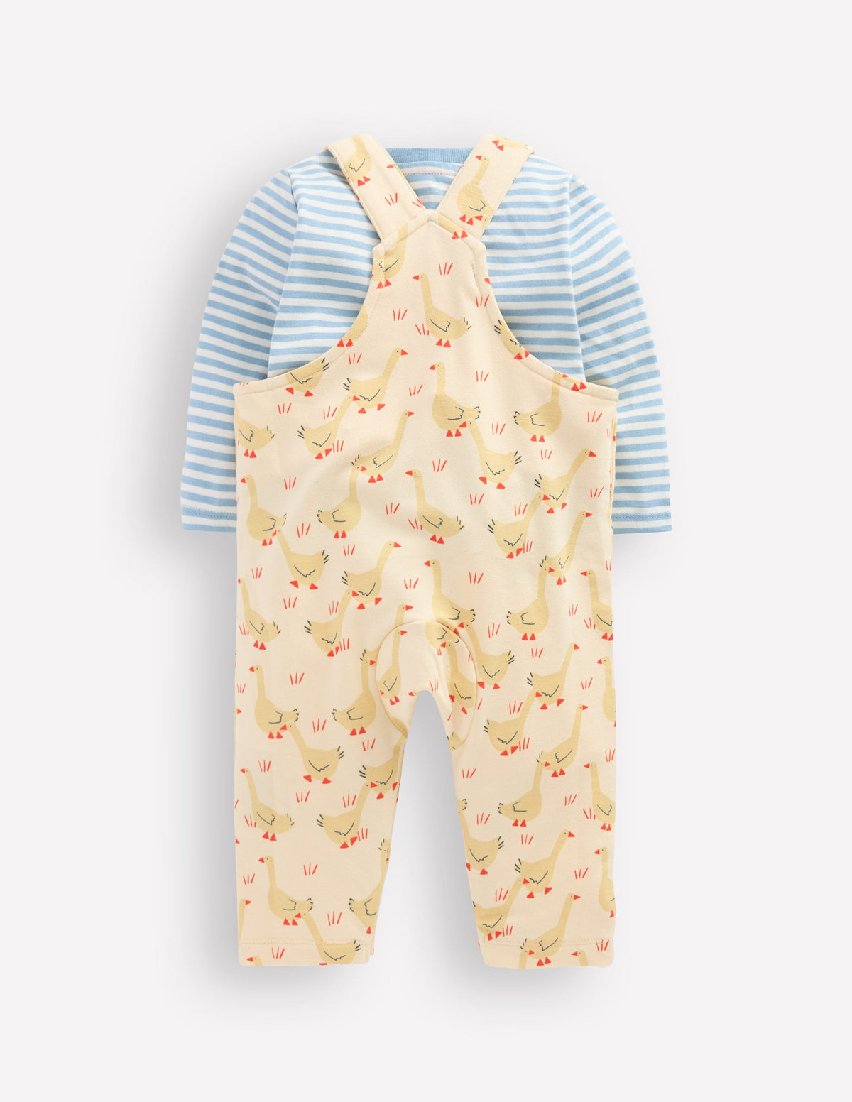 Jersey Dungaree Set-Ecru Geese - Image 2