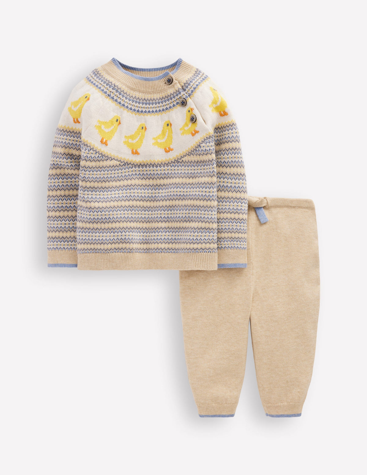 Fair Isle Knitted Play Set-Oatmeal Marl Chicks - Image 1