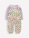 Jersey Dungarees Set-Multi Sunflower Garden