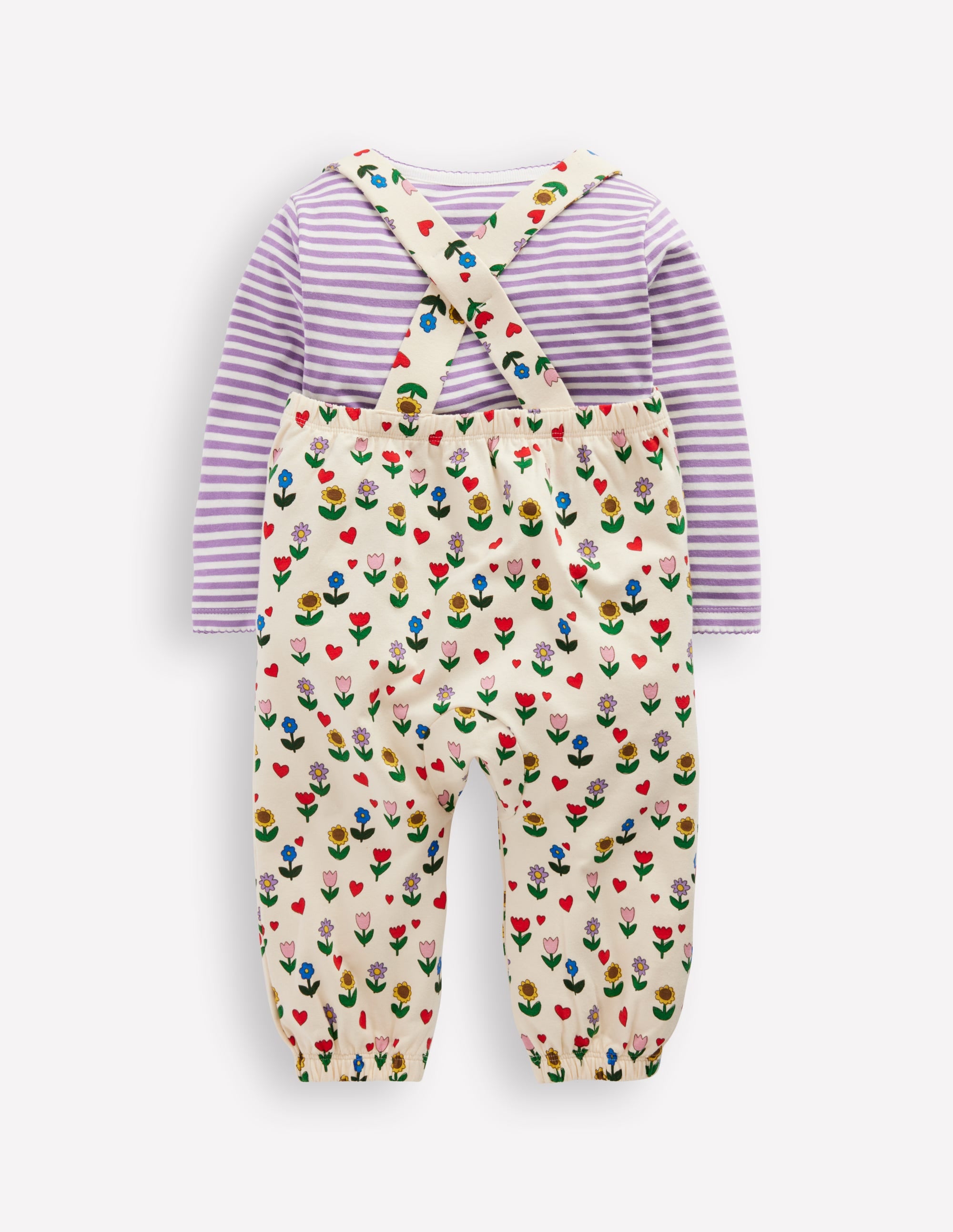 Jersey Dungarees Set-Multi Sunflower Garden - Image 2