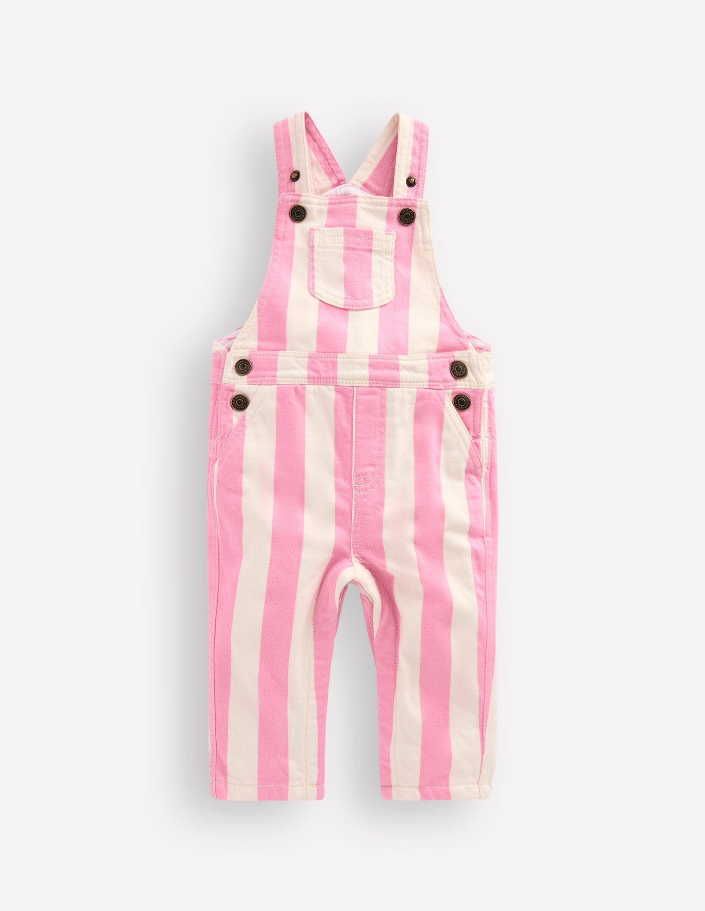 Woven Dungaree-Pink Stripe