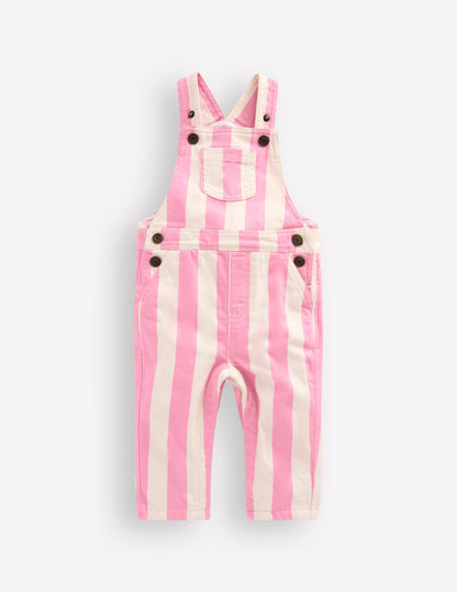 Woven Dungaree-Pink Stripe-1